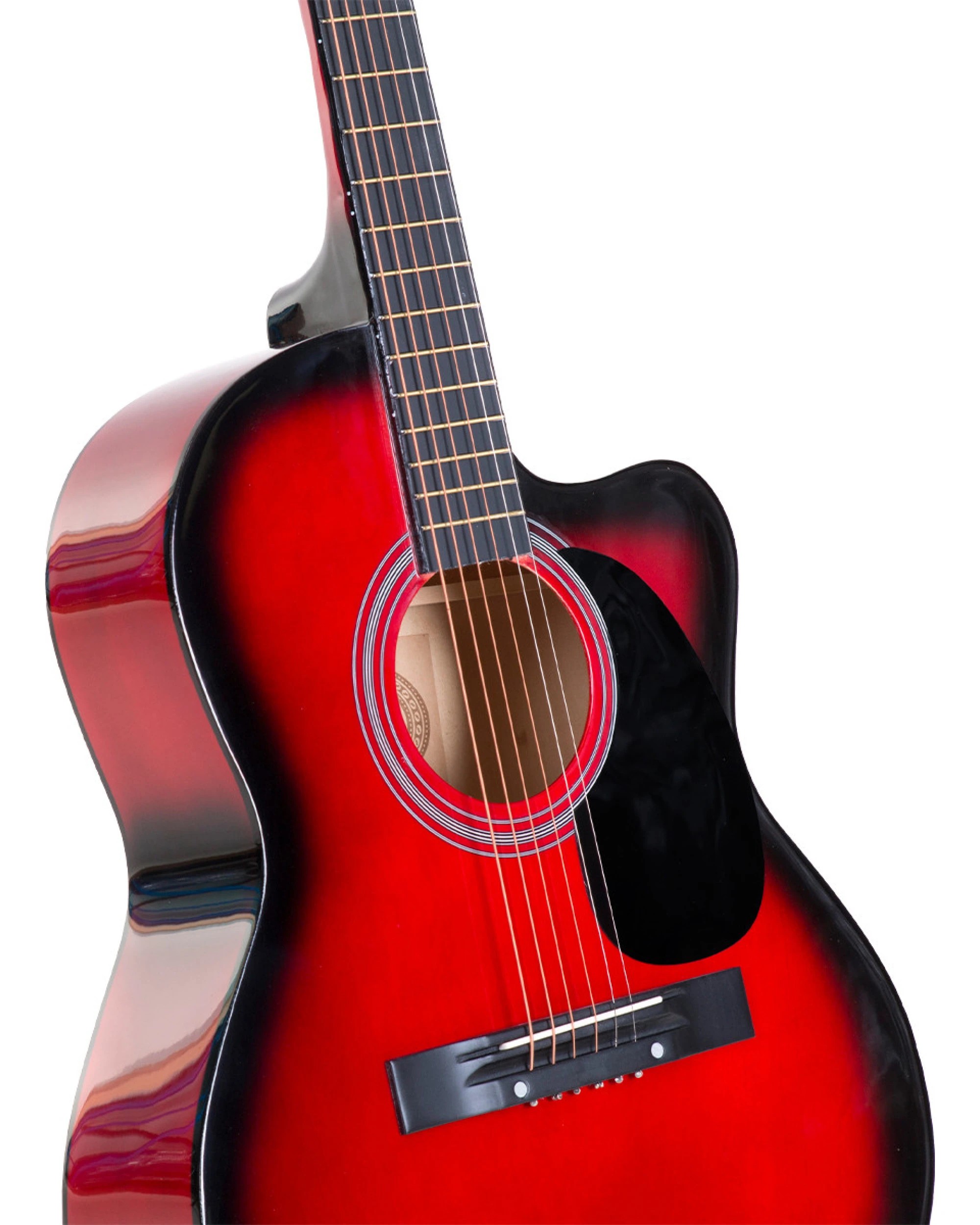 3 Karrera 40in Acoustic Guitar - Red, 3 of 5