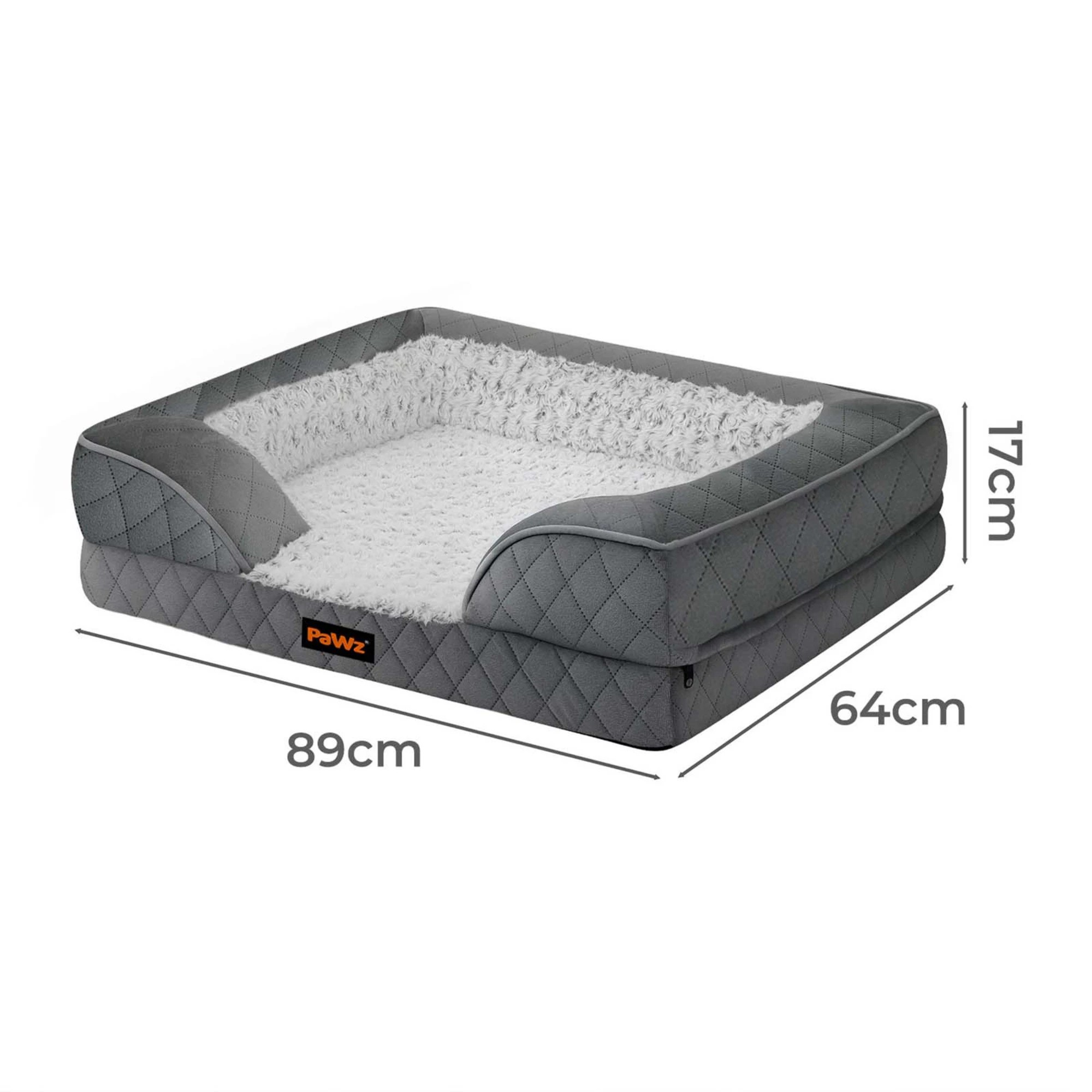 3 Pawz L Size Large Dog Bed Orthopedic Memory Foam In Colour - Grey, 3 of 8