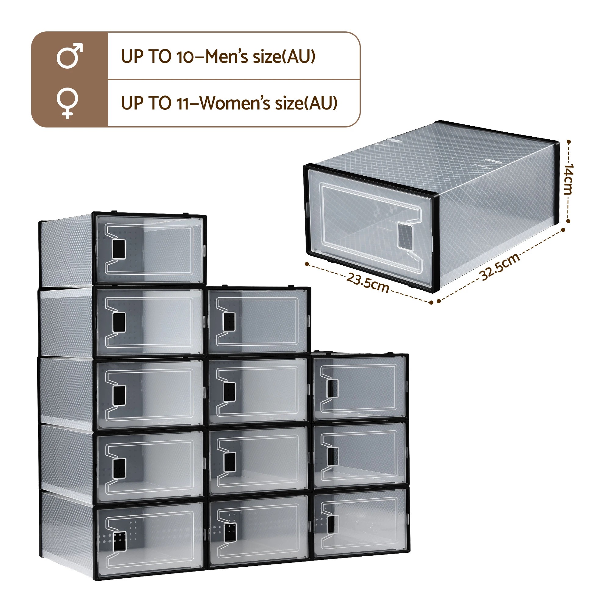 2 Artiss Shoe Storage Box DIY Set of 12 Stackable - Multi, 2 of 3