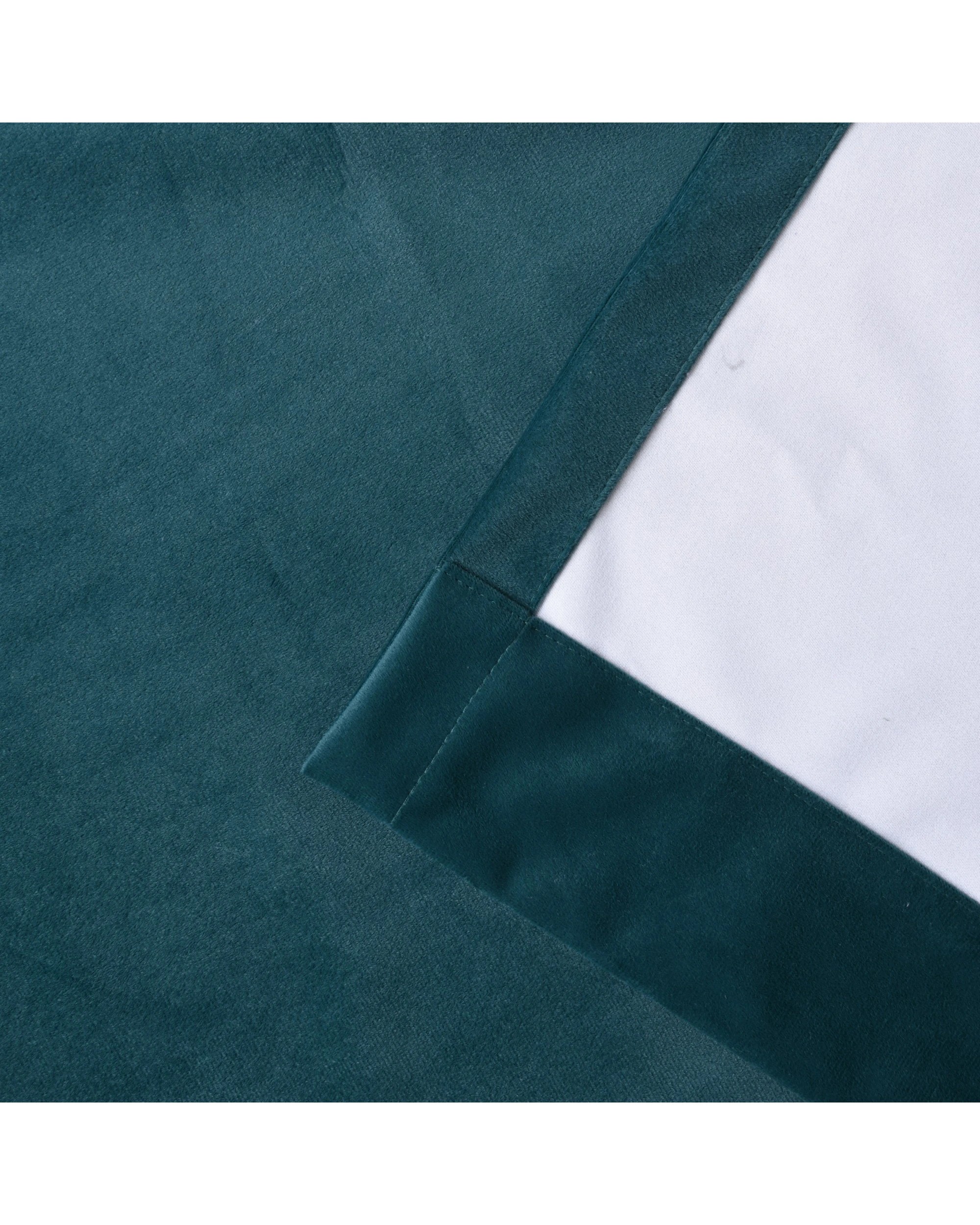 4 Cadence & Co. Byron Matte Velvet 100% Blockout Eyelet Curtain Twin Pack 225x223cm - Deep Teal, 4 of 5