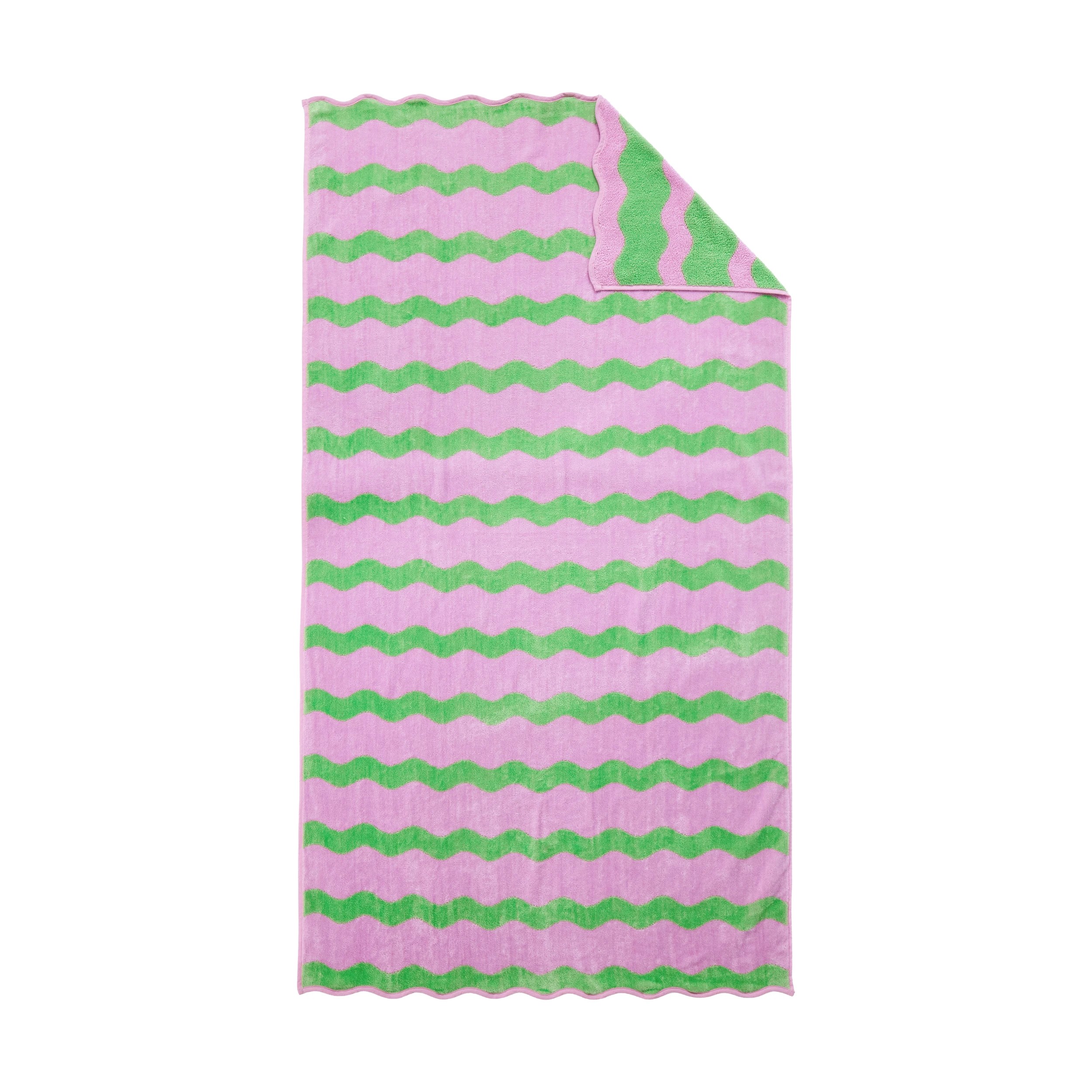 4 Wave Cotton Beach Towel - Pink, 4 of 6