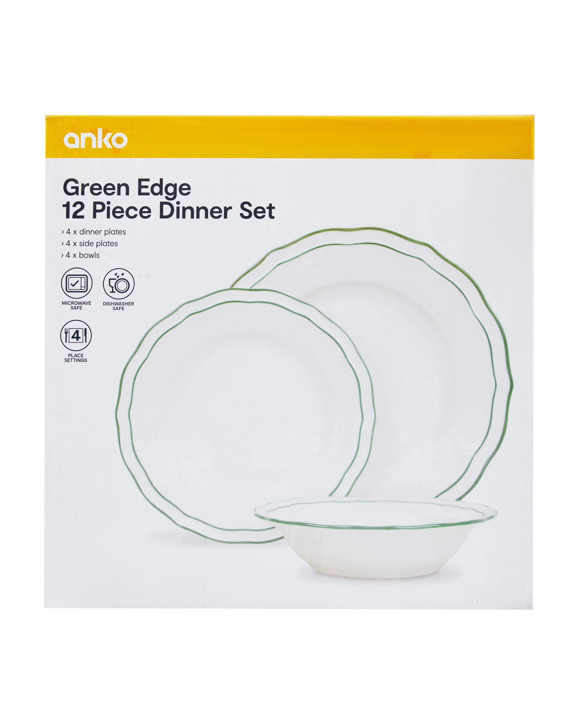 1 Green Edge 12 Piece Dinner Set, 1 of 8