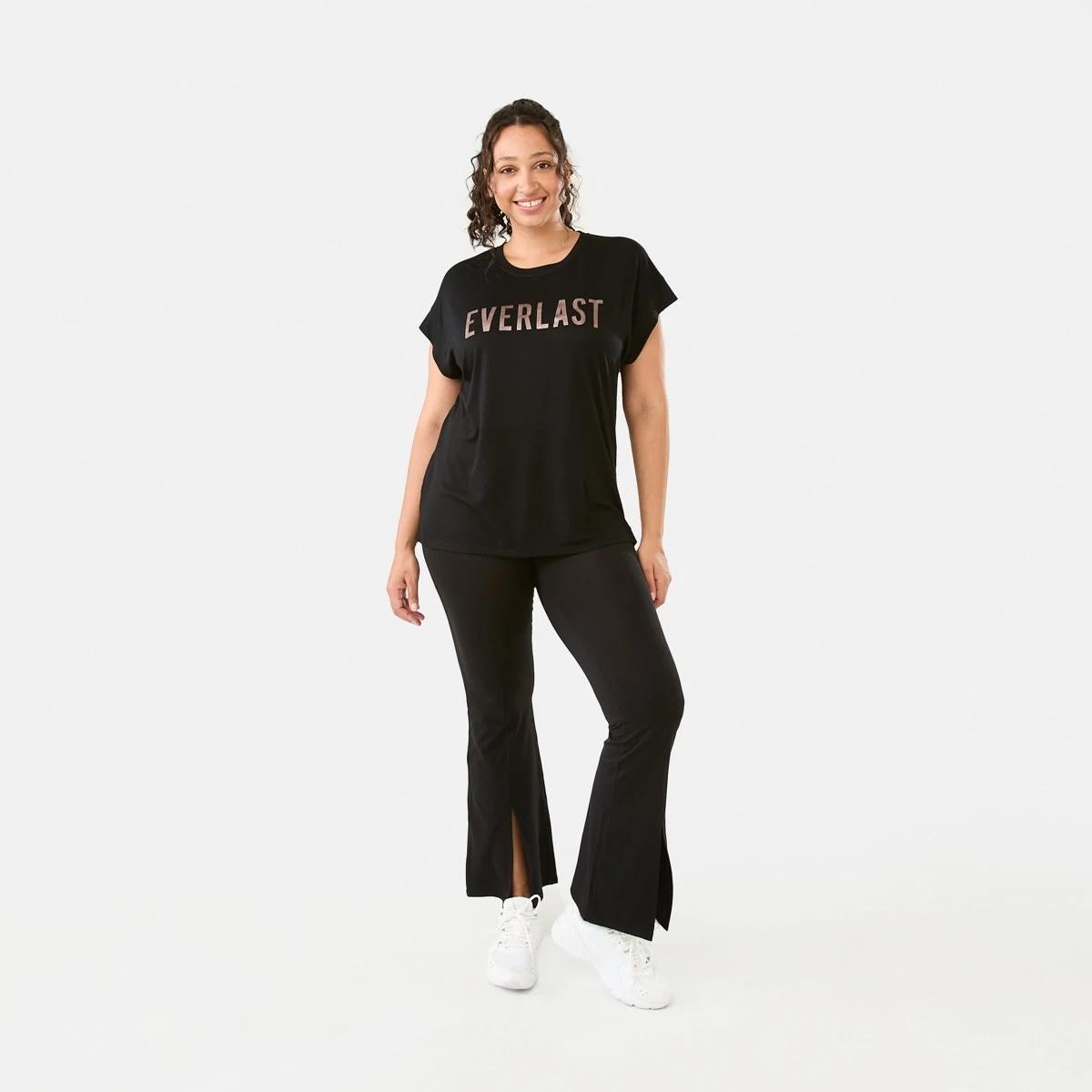 7 Everlast Womens Relaxed Long T-shirt EVERLAST BLACK, 7 of 7