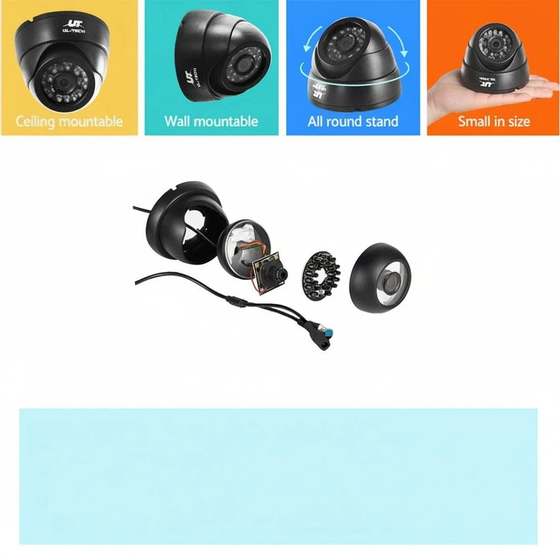 7 UL-TECH 1080P Security Camera System 8CH DVR with 8 CCTV Dome Cameras - Black, 7 of 9