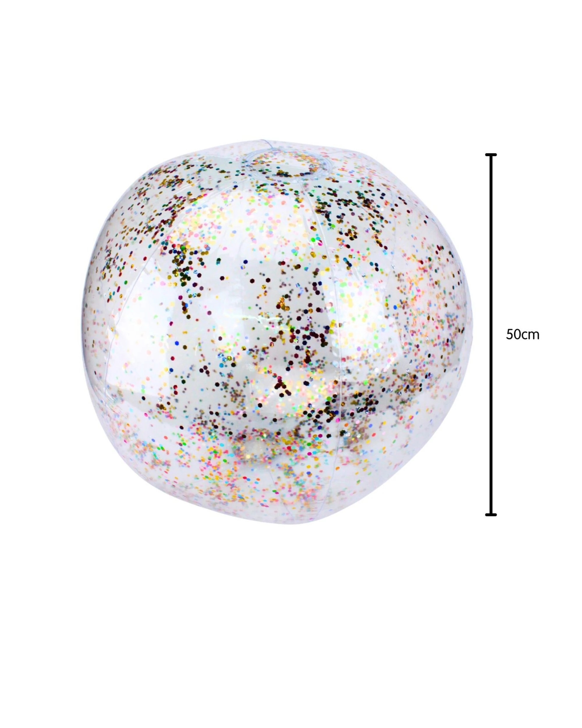 2 Party Maker Inflatable Rainbow Confetti Beach Ball 50cm - Multi, 2 of 3