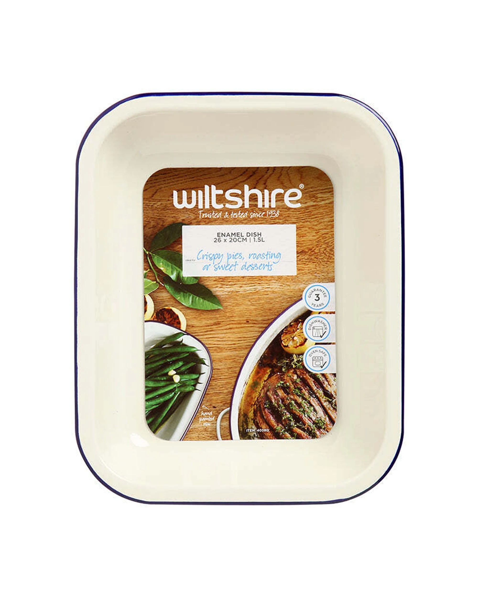 2 Wiltshire Double Coated Porcelain Enamel Oblong Baking Dish 1.5L - Blue, 2 of 2