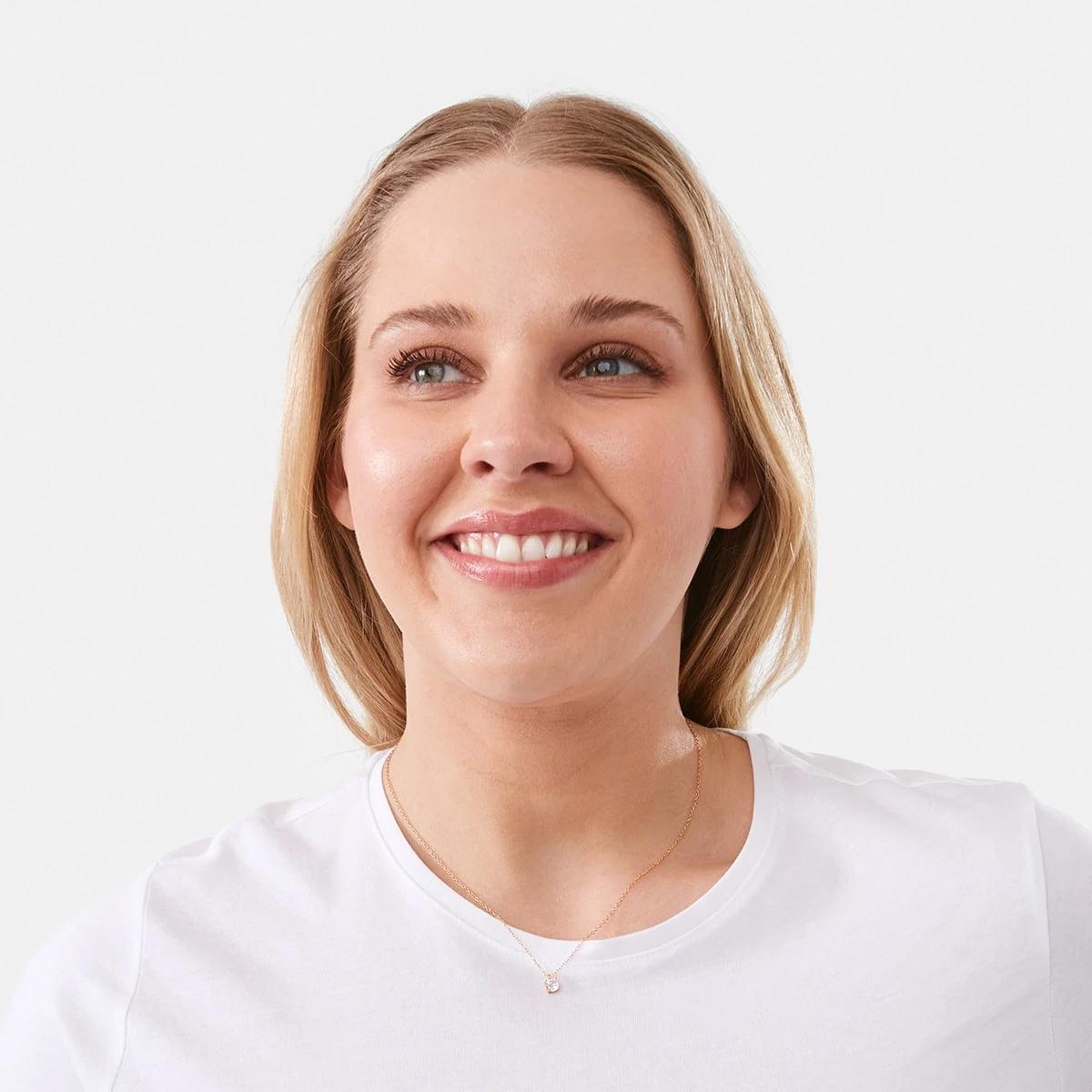 3 Cubic Zirconia Pendant Necklace - Silver Tone Gold, 3 of 4