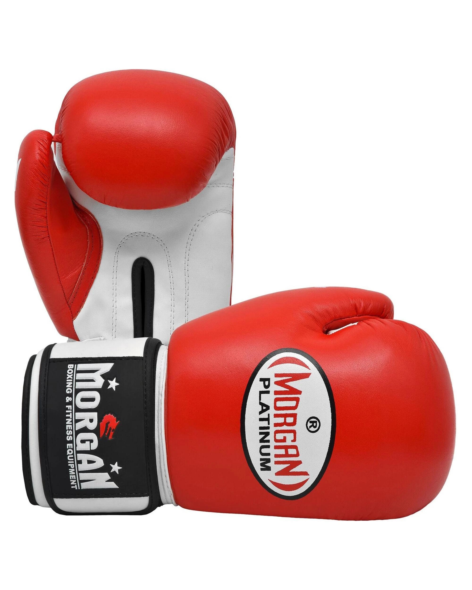 2 Morgan Sports V2 Platinum Leather Sparring Gloves 12oz - Red, 2 of 5