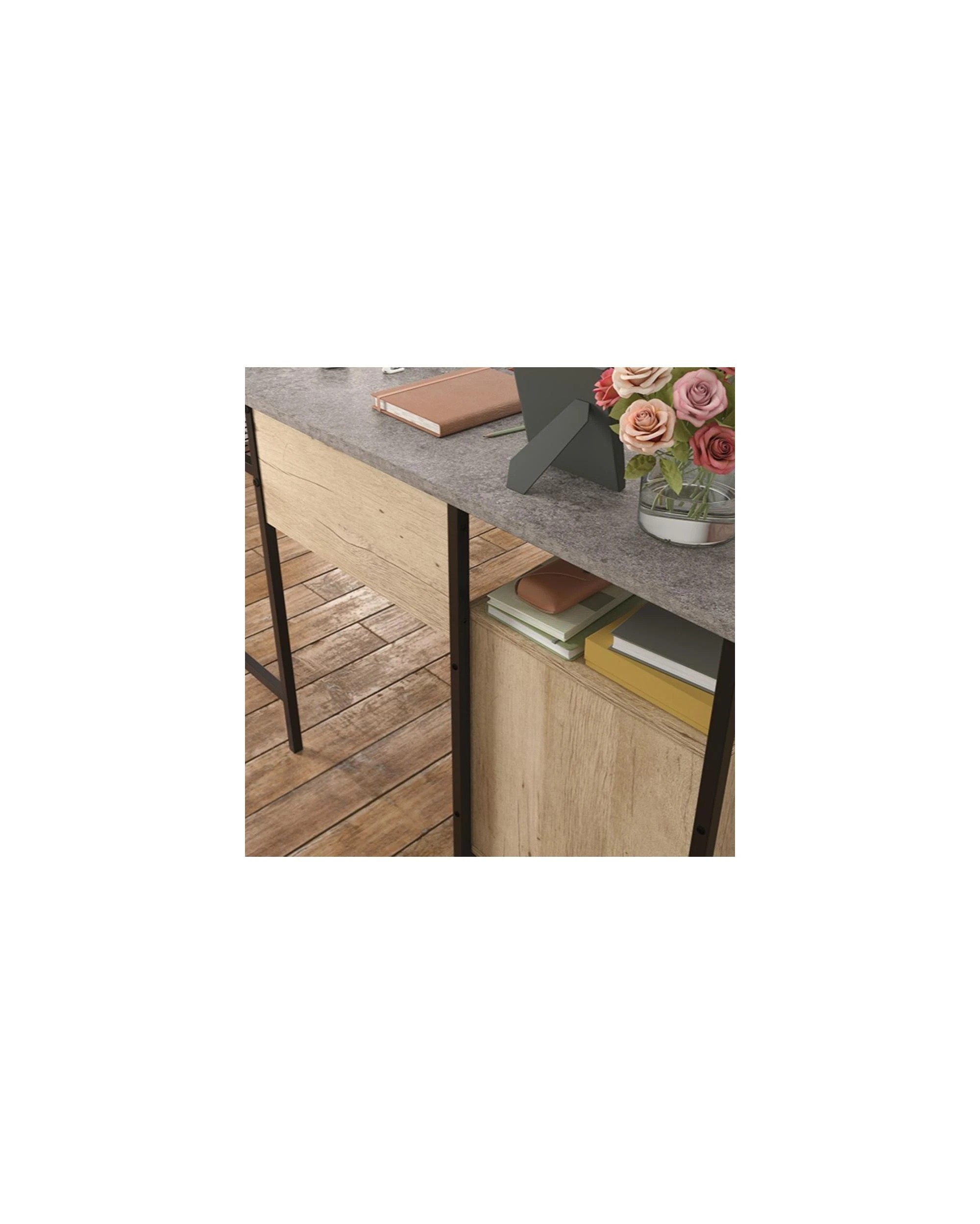 5 Sauder Corner L Desk Slate and Black, 5 of 10