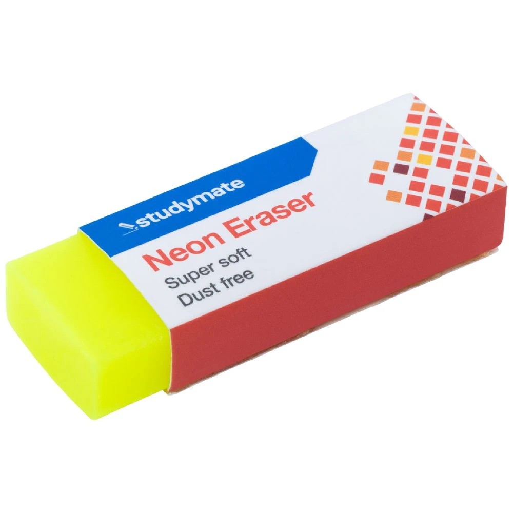 1 Studymate Neon Eraser Yellow, 1 of 4