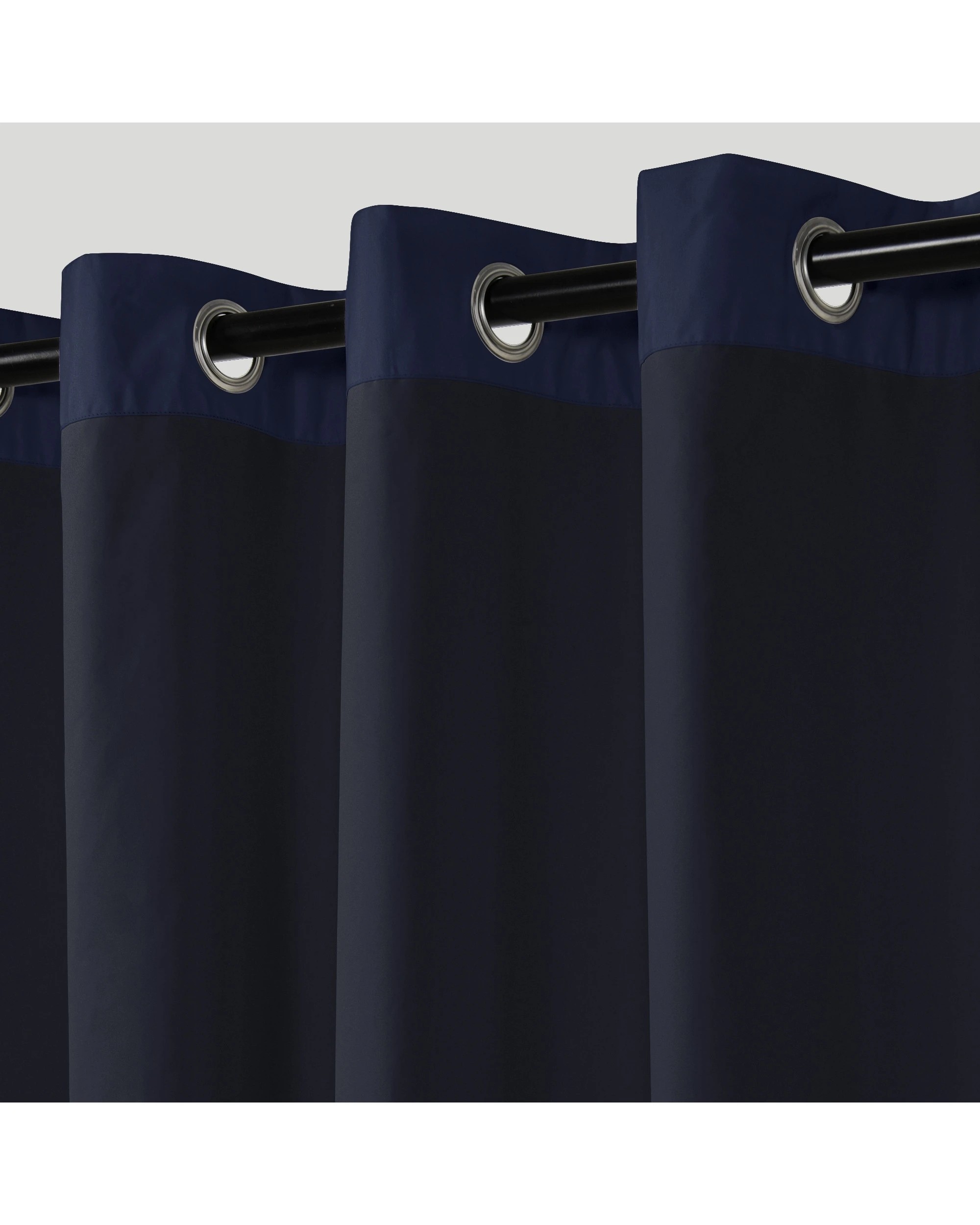 3 Sherwood Home Orlando Blockout Eyelet Curtain Pair 90x223cm - Navy, 3 of 5