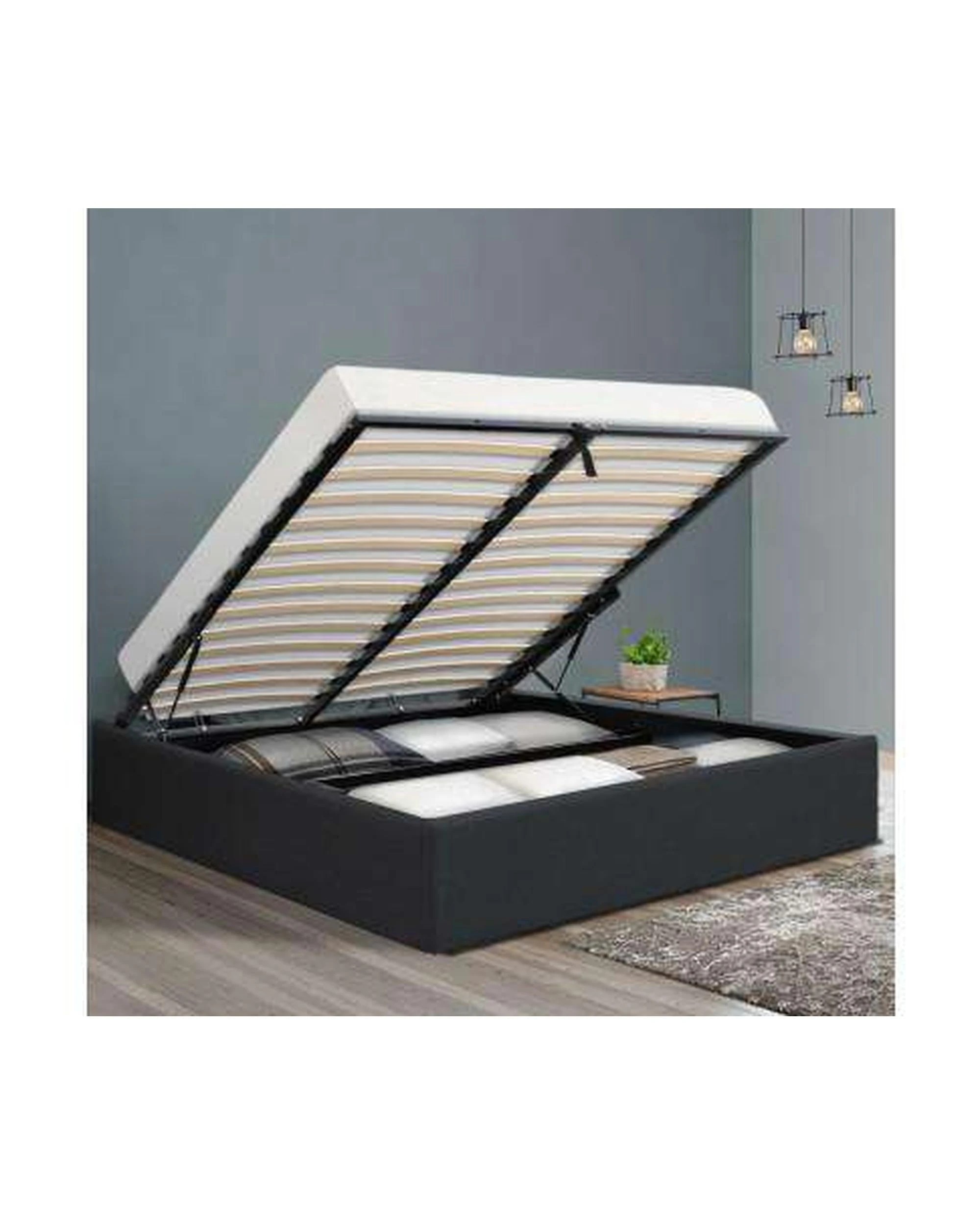 2 Artiss Bed Frame Double Size Gas Lift Base TOKI - Brown, 2 of 8