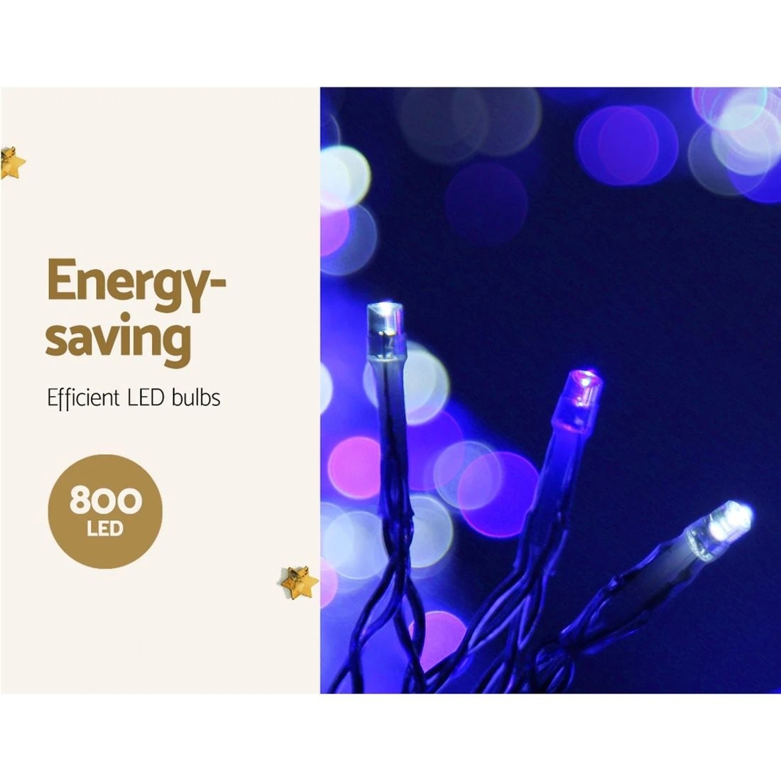 4 Jingle Jollys 20m Christmas Lights Icicle Light 800 Led Blue White Decor
 - Black, 4 of 10