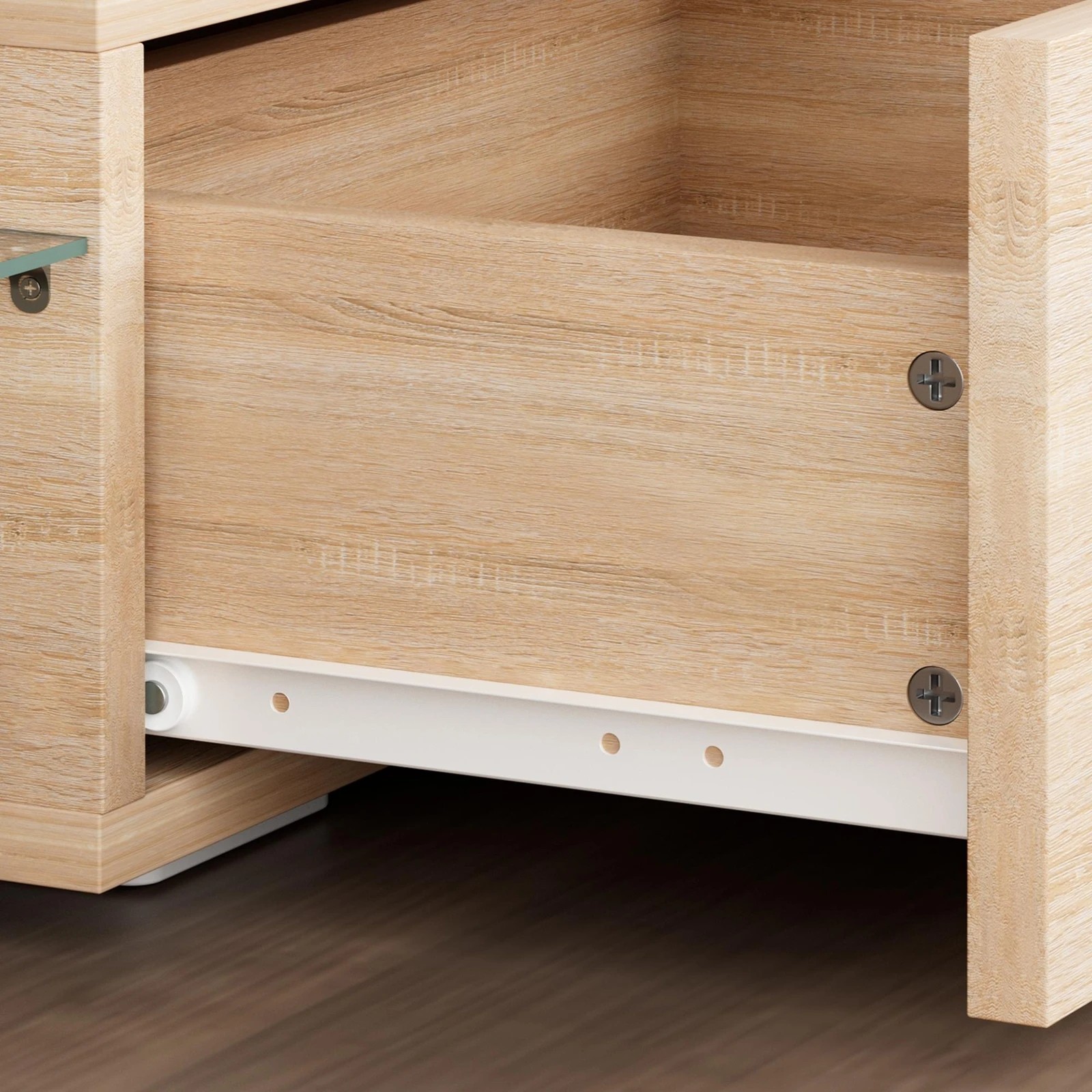 3 Alfordson Entertainment Unit 160cm TV Stand LED Light Storage Drawer - Oak, 3 of 10