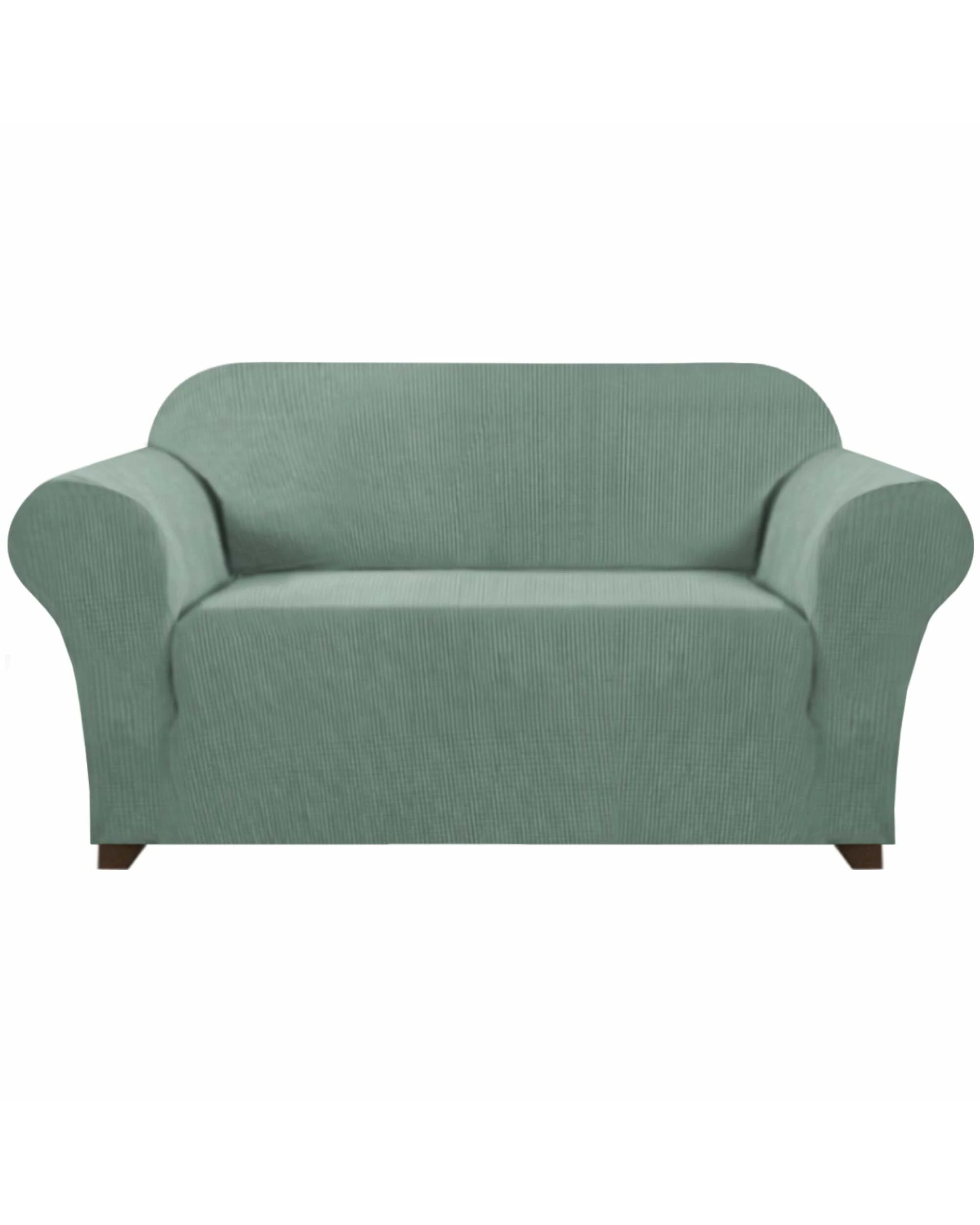 1 Smarcute 2 Seater High Stretch Jacquqard Textured Sofa Cover - Green, 1 of 5