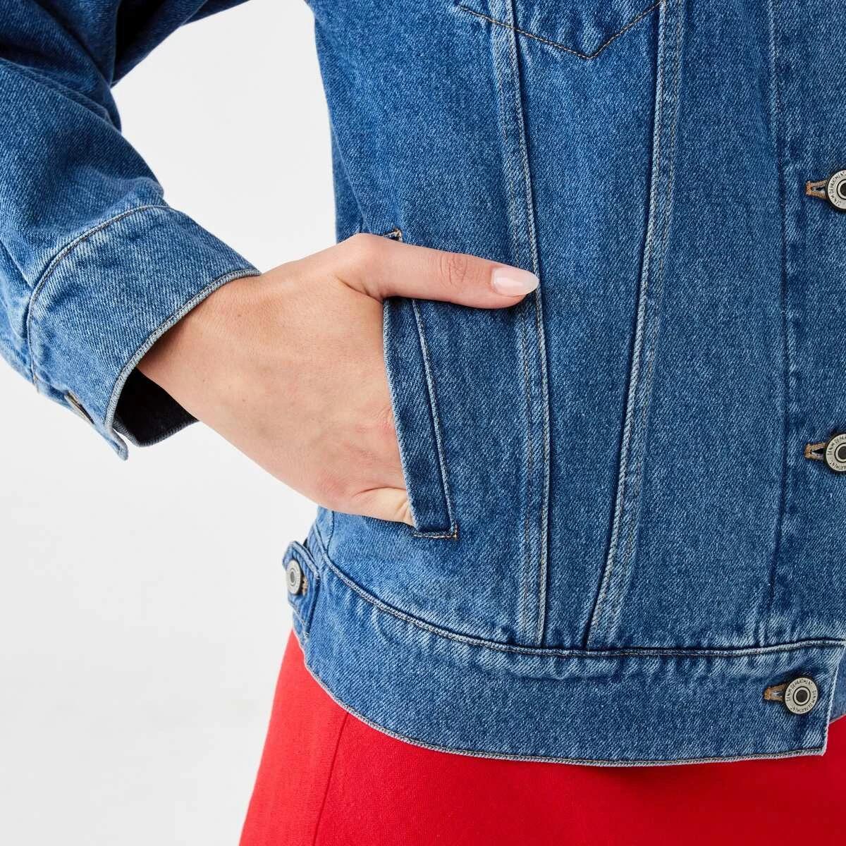 9 Oversized Denim Jacket Mid Wash, 9 of 10