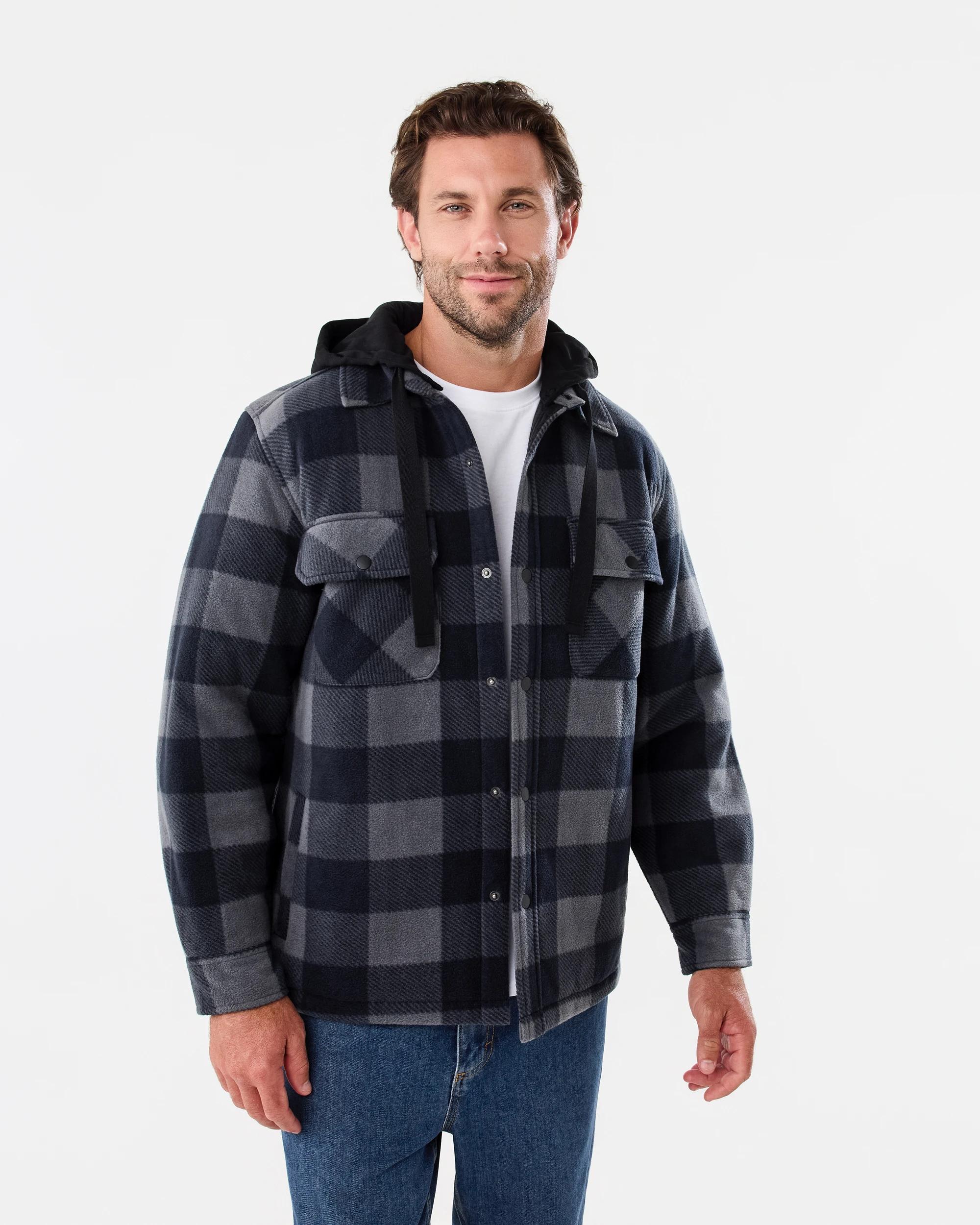 2 Workwear Padded Industrial Jacket Black Chk, 2 of 8