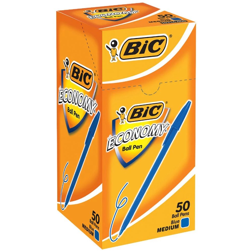 1 BIC Economy Medium Ballpoint Pens Blue 50 Pack, 1 of 6