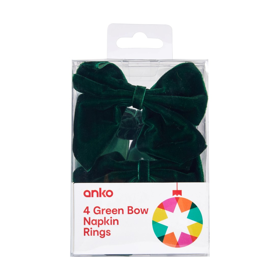 4 4 Pack Green Bow Napkin Rings, 4 of 4