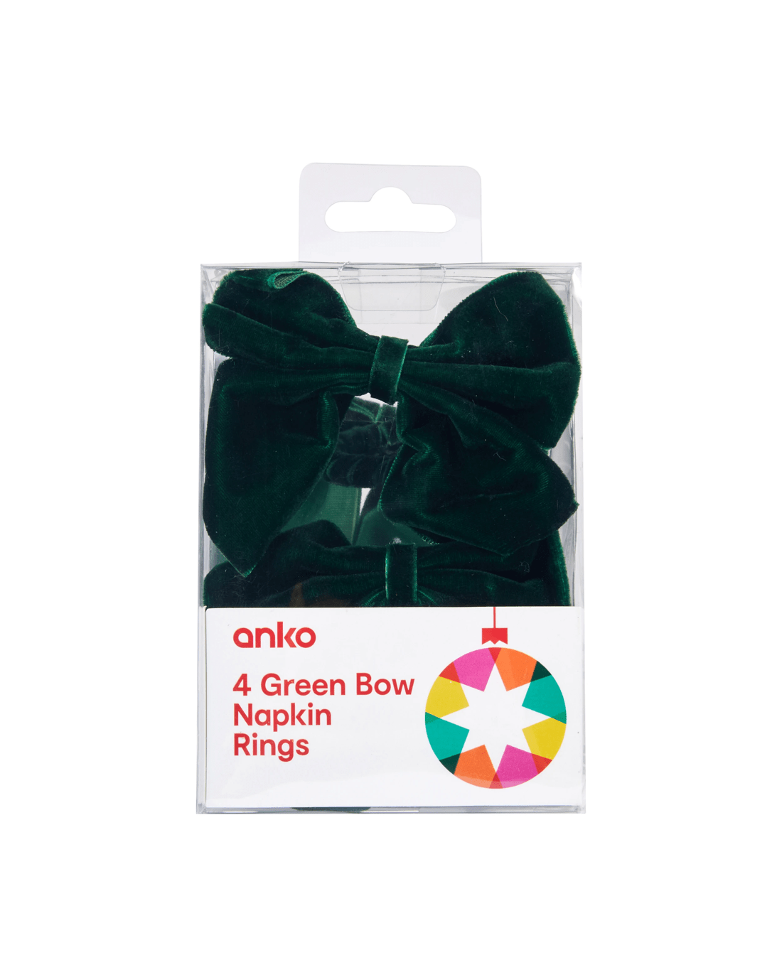 4 4 Pack Green Bow Napkin Rings, 4 of 4