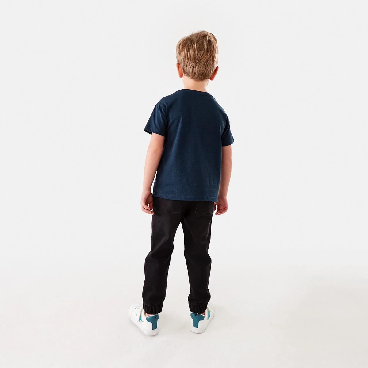 5 Plain Cotton T-shirt Dress Navy, 5 of 7