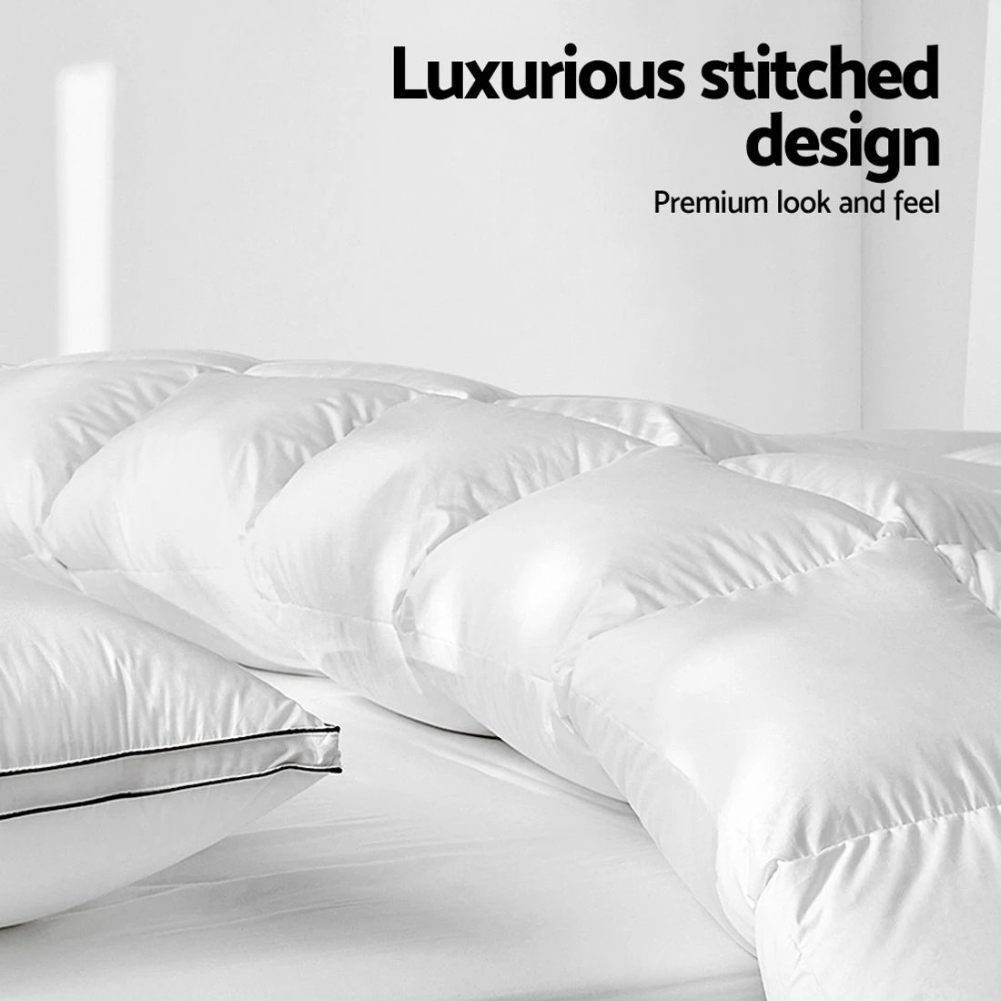 5 Giselle Bedding 500GSM Duck Down Feather Quilt Queen - Queen Bed - White, 5 of 8