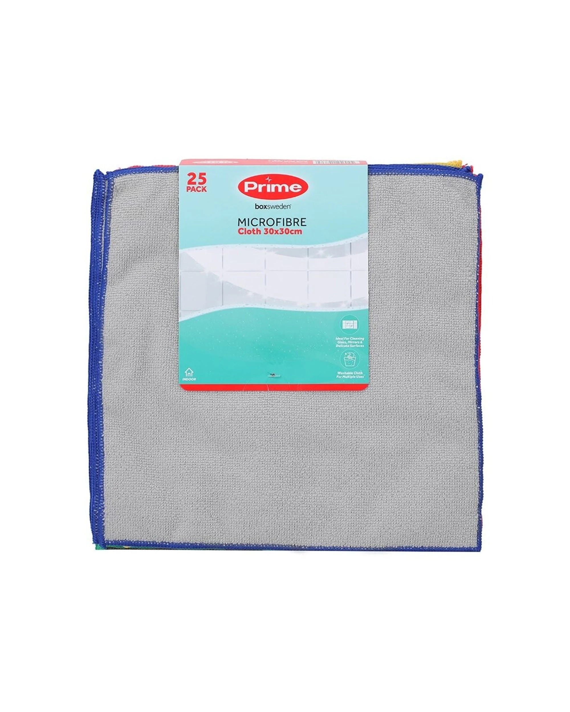 2 Boxsweden 3x 25pc Prime Microfibre Cloths Value Pack Cleaning 30x30cm - Multi, 2 of 7