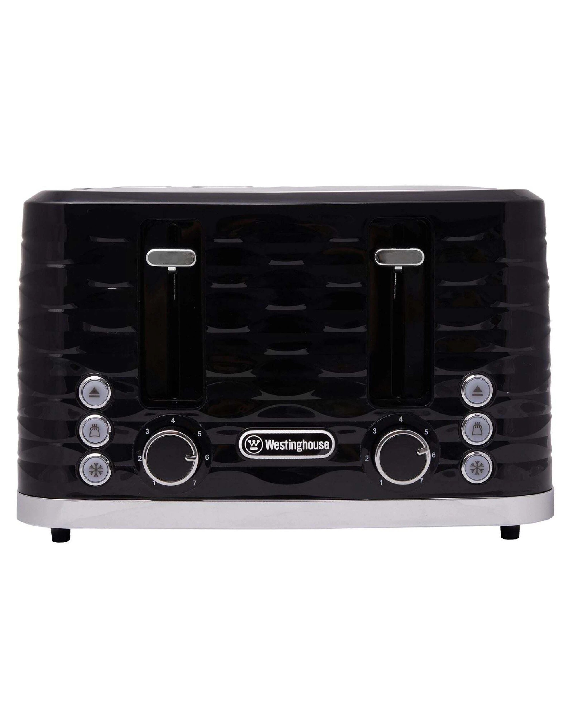 6 Westinghouse 1.7l Kettle & 4 Slice Toaster Pack Black/silver Wave Pattern
 - Black, 6 of 10