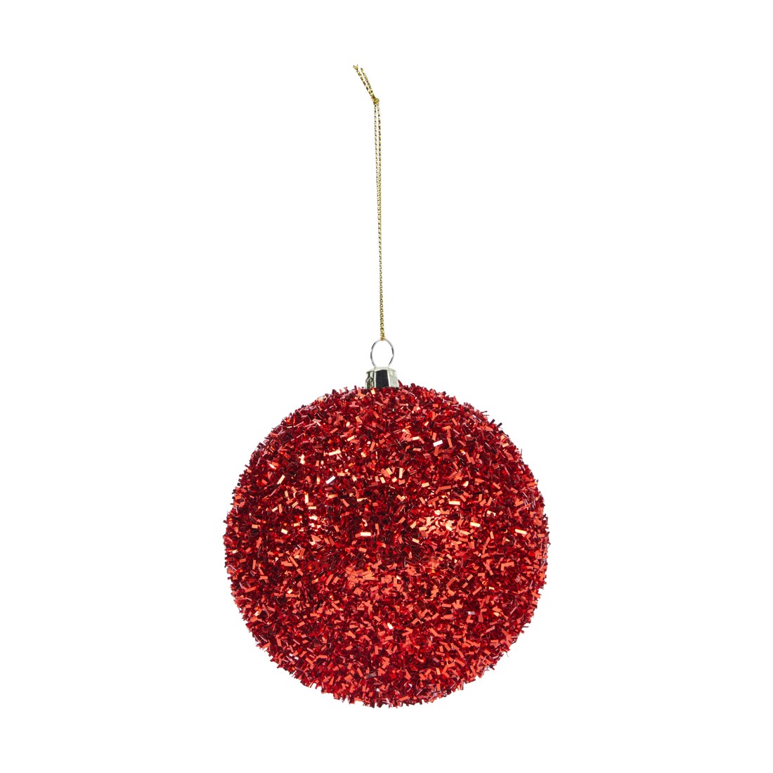 4 9 Pack 10cm Pink Candy Tinsel Baubles, 4 of 5
