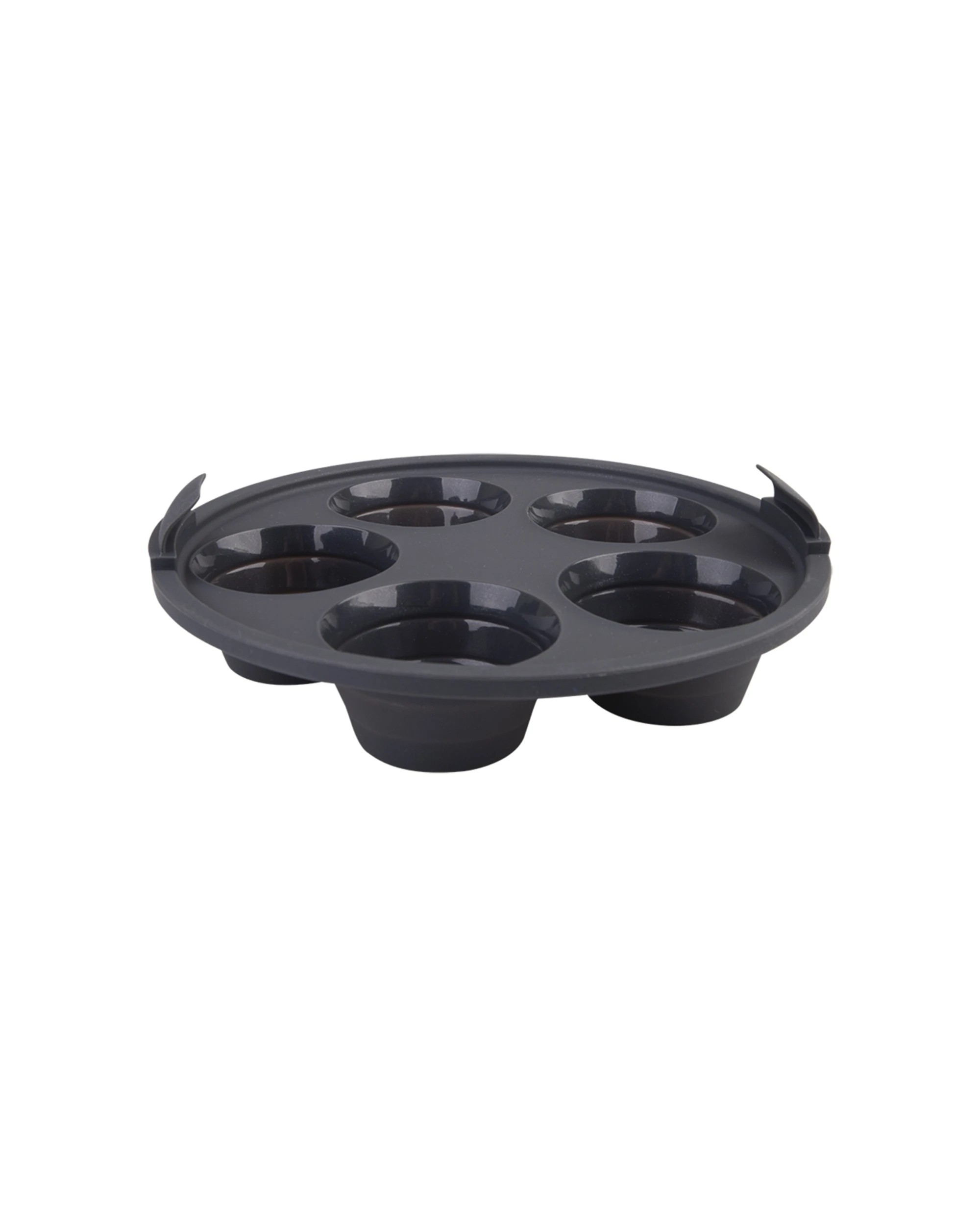 4 Daily Bake Collapsible 22cm Silicone 5-Cup Muffin Pan Round Non-Stick Oven - Grey, 4 of 6