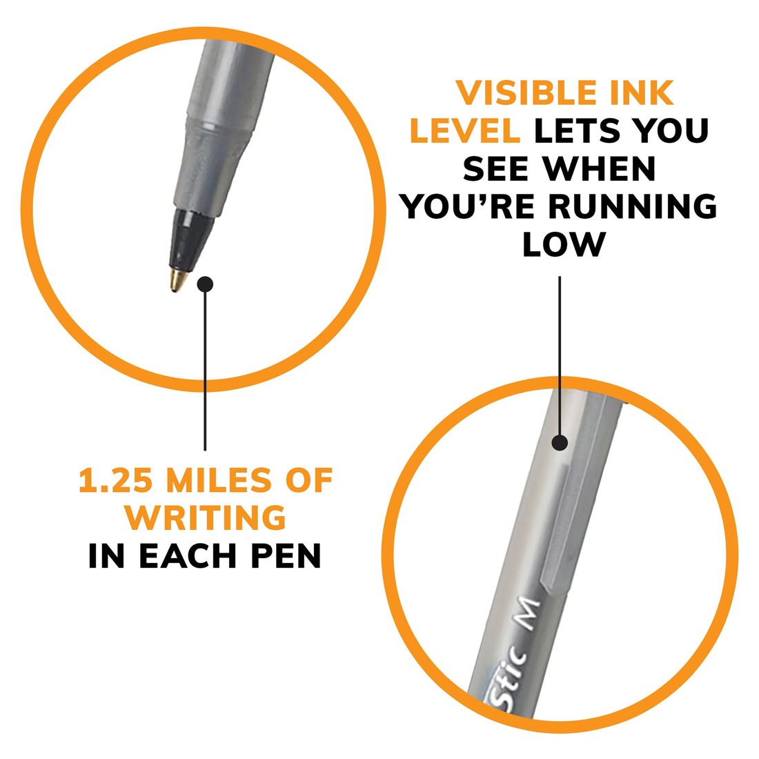 2 15 Pack BIC Round Stic Ballpoint Pens - Black, 2 of 6