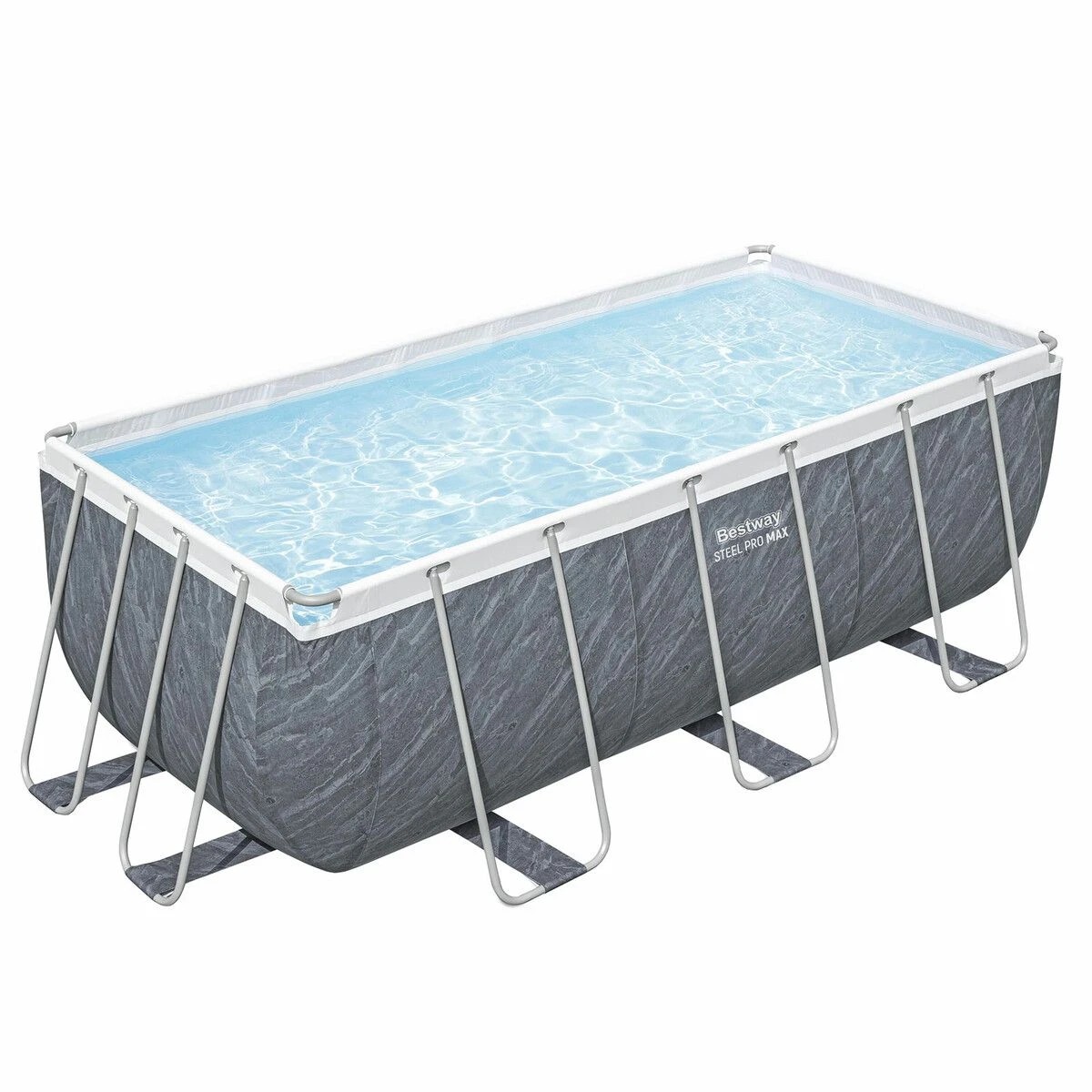 9 Bestway Swimming Pool 412x201x122cm Steel Frame Pool Set w/Pump Ladder - Grey, 9 of 10