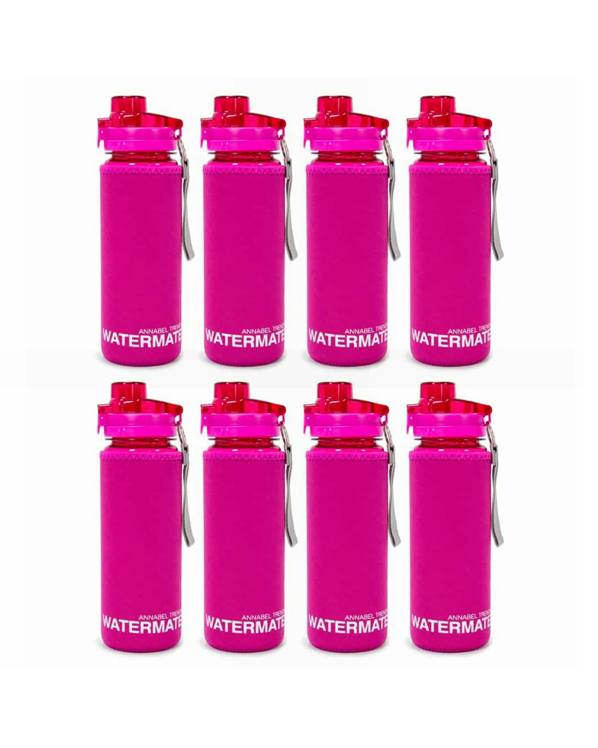 1 ANNABEL TRENDS Watermate Neoprene Drink Bottle Cover 8 Pack Fits 550ml - Pink, 1 of 2