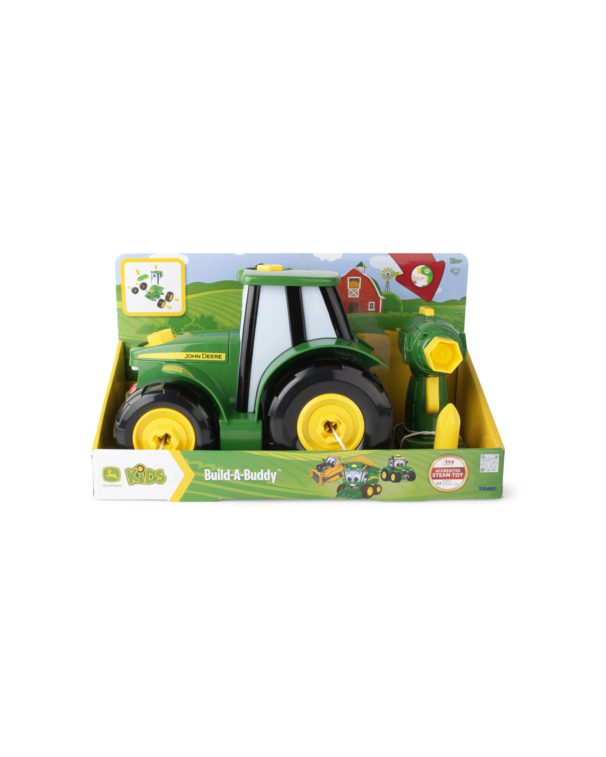 3 John Deere 16pc Build-A-Johnny Tractor Buildable Toy Set With Drill - Multi, 3 of 8