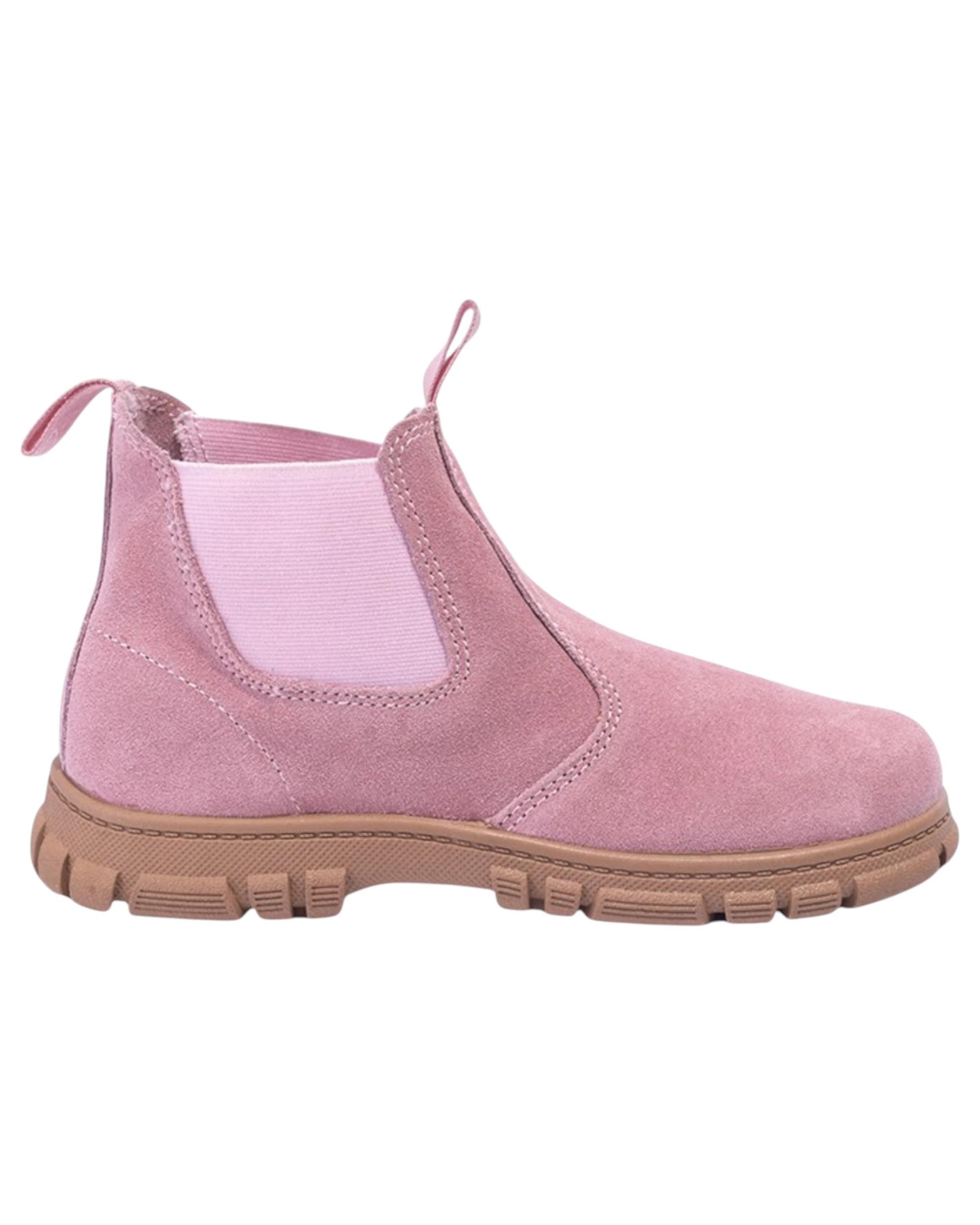 2 Grosby Ranch Junior Girls Boots School Leather Slip On Shoes - Pink PINK, 2 of 4