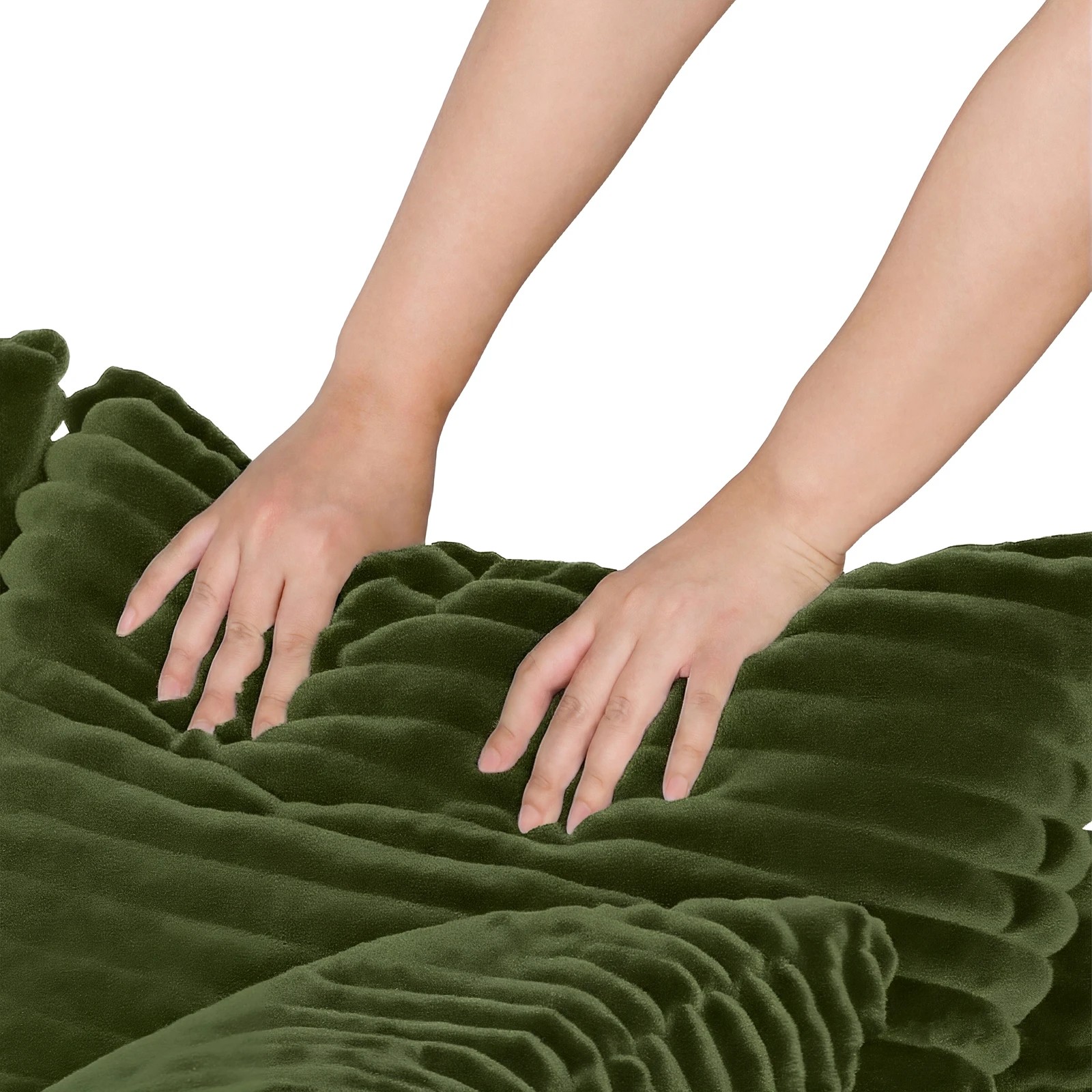 10 Advwin 146cm Chaise Lounge Chair with Storage Ottoman Fluffy Upholstered Sofa Bed - Green, 10 of 10