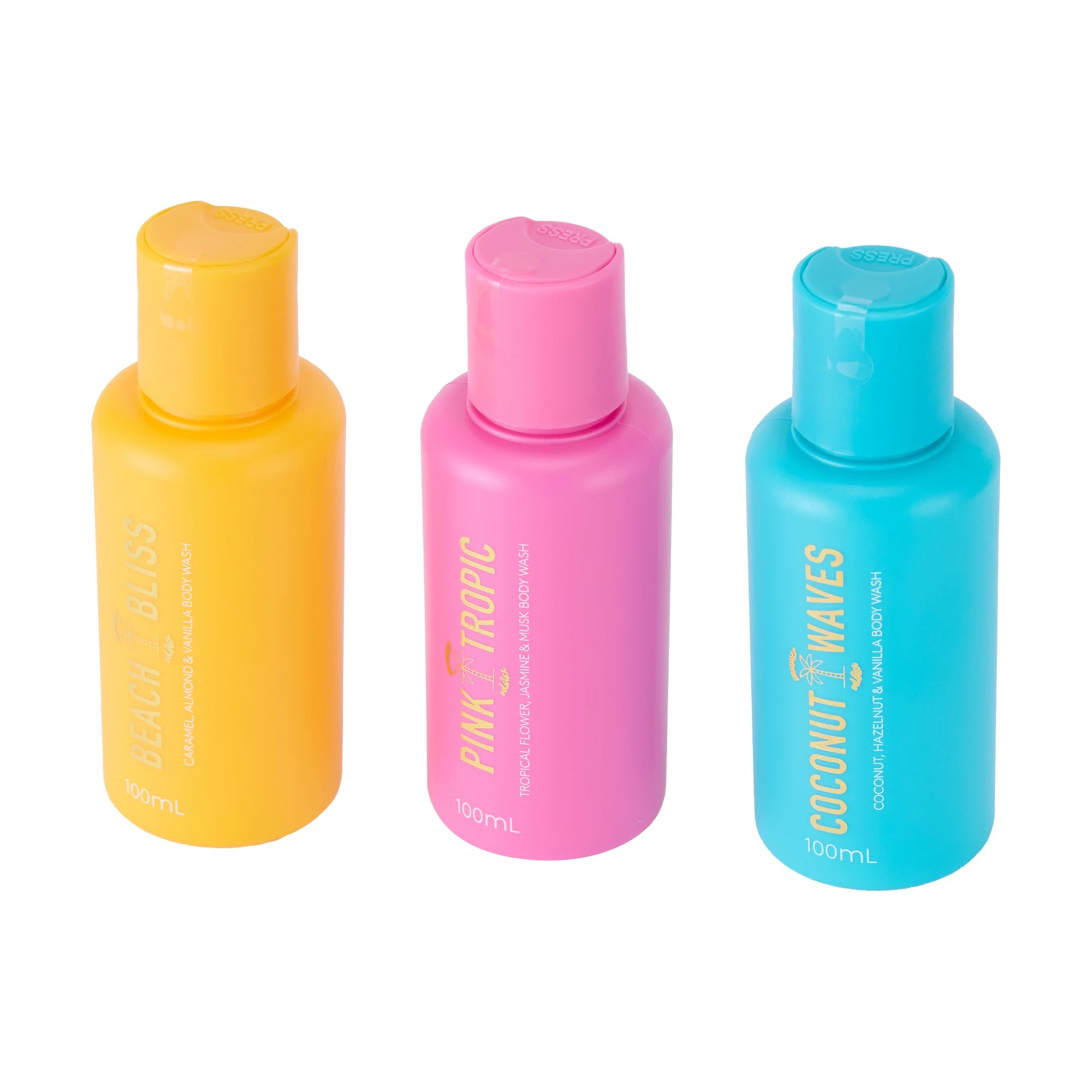 3 OXX Bodycare Summer Solstice Mini Body Wash Trio - Beach Bliss, Pink Tropic & Coconut Waves, 3 of 5