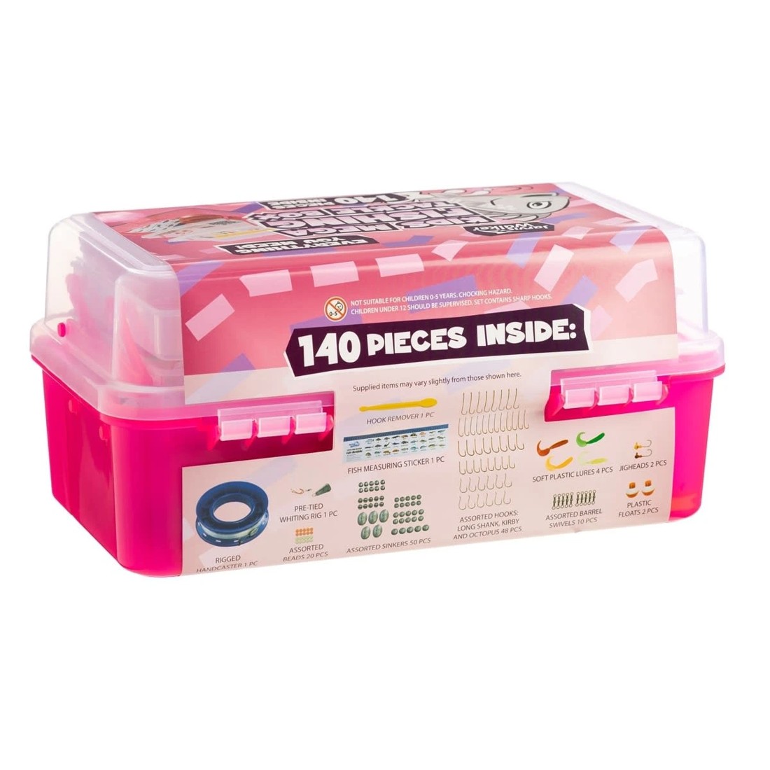 5 Jarvis Walker Kids Mega Fishing Tackle Box - Pink, 5 of 5