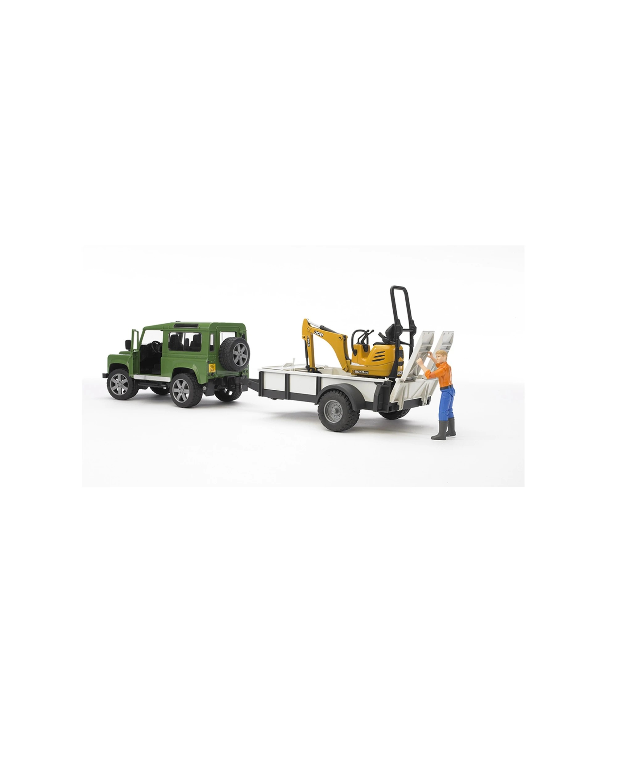 2 Bruder Land Rover Defender With Trailer 1 16 Scale 60cm Construction Toy Age 4 Plus - Green, 2 of 3