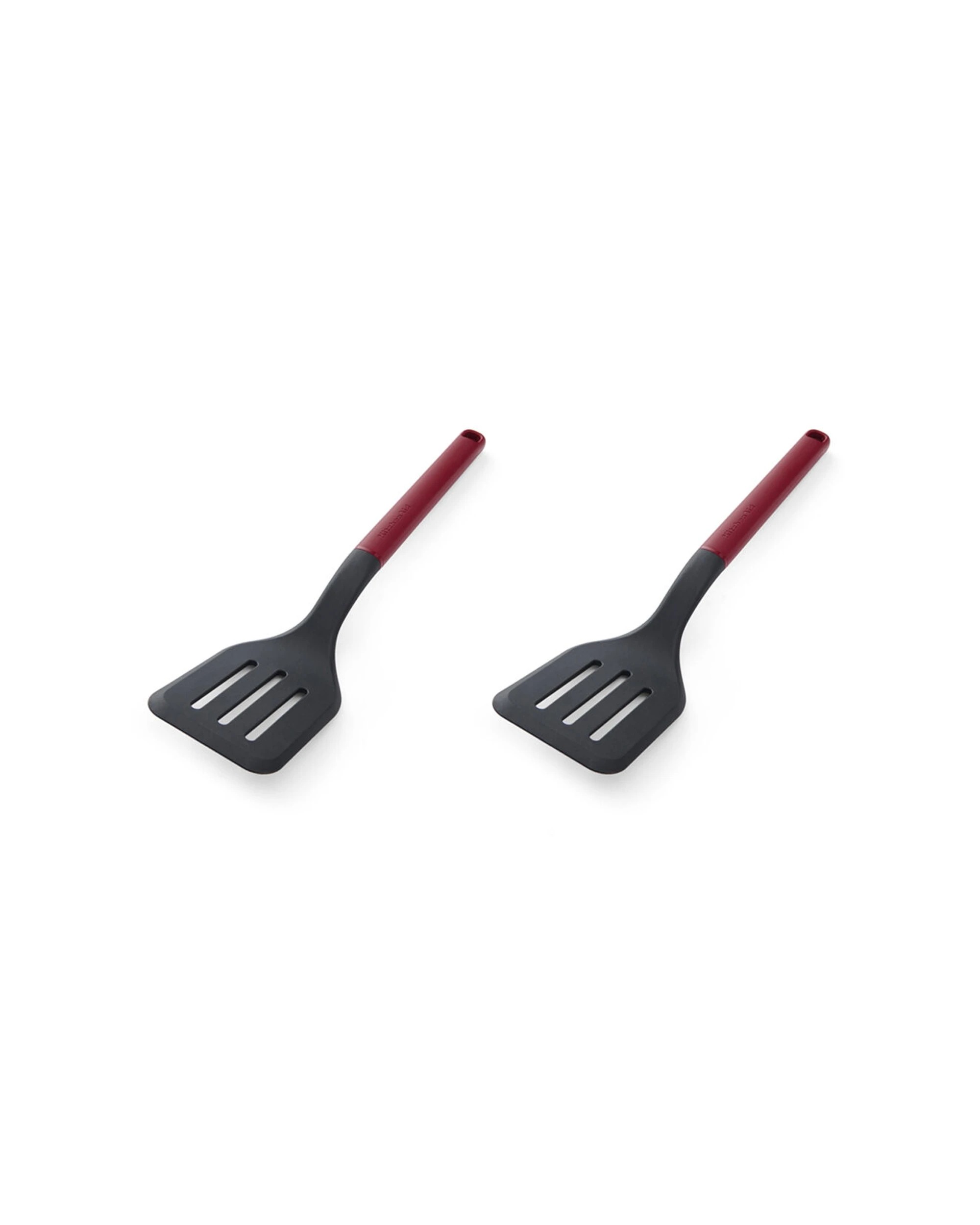 1 KitchenAid Classic Slotted Nylon Turner 2PK Heat Resistant Ergonomic Handle - Red, 1 of 6