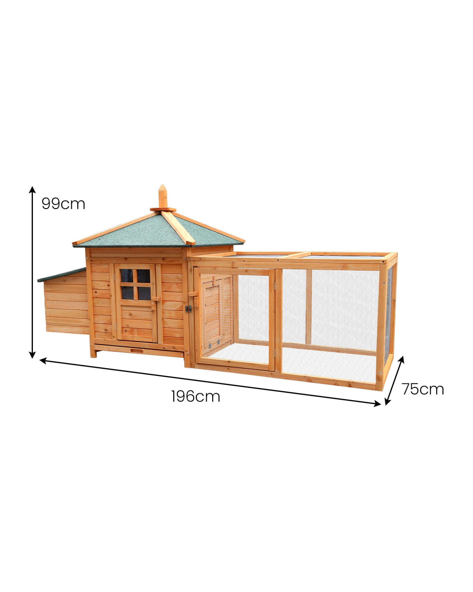 3 Furtastic Large Wooden Chicken Coop Rabbit Hutch Nesting Box Fir Wood - Brown, 3 of 7