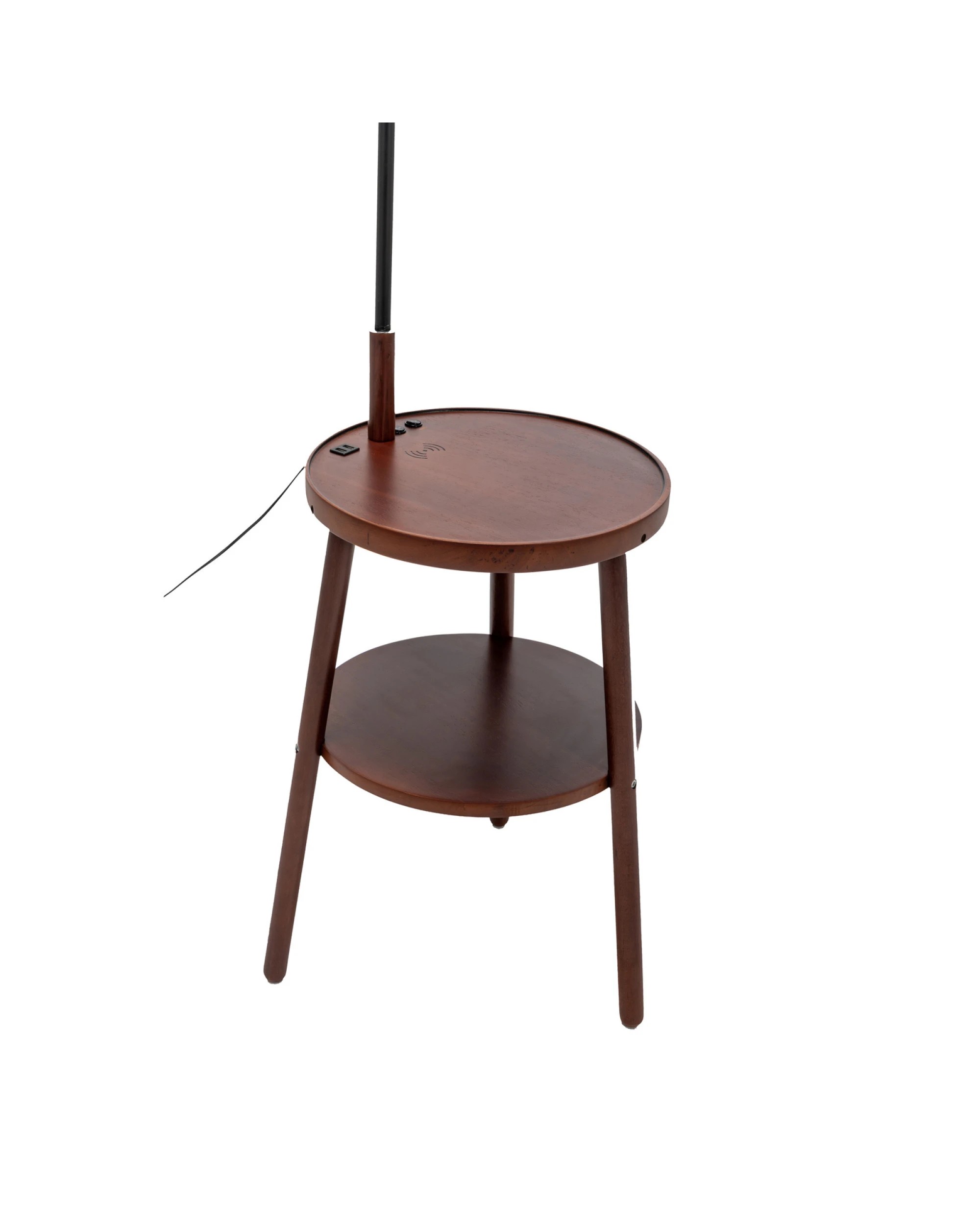 6 BR Home Naples Tripod Floor Lamp with Storage Drawer and USB Charging, 6 of 7