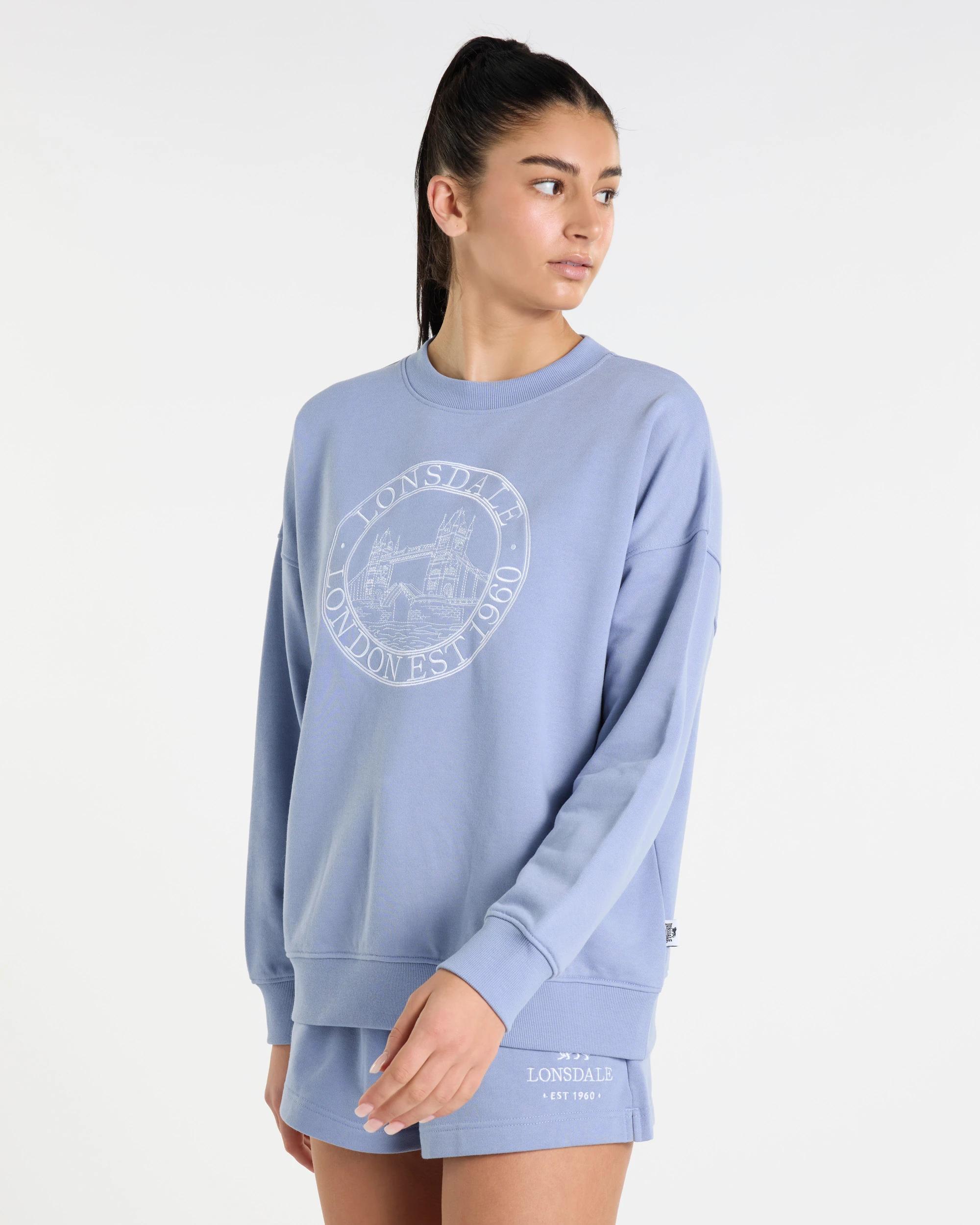 4 Boxy Heritage Sweat Jumper - Lonsdale London BLUE, 4 of 5