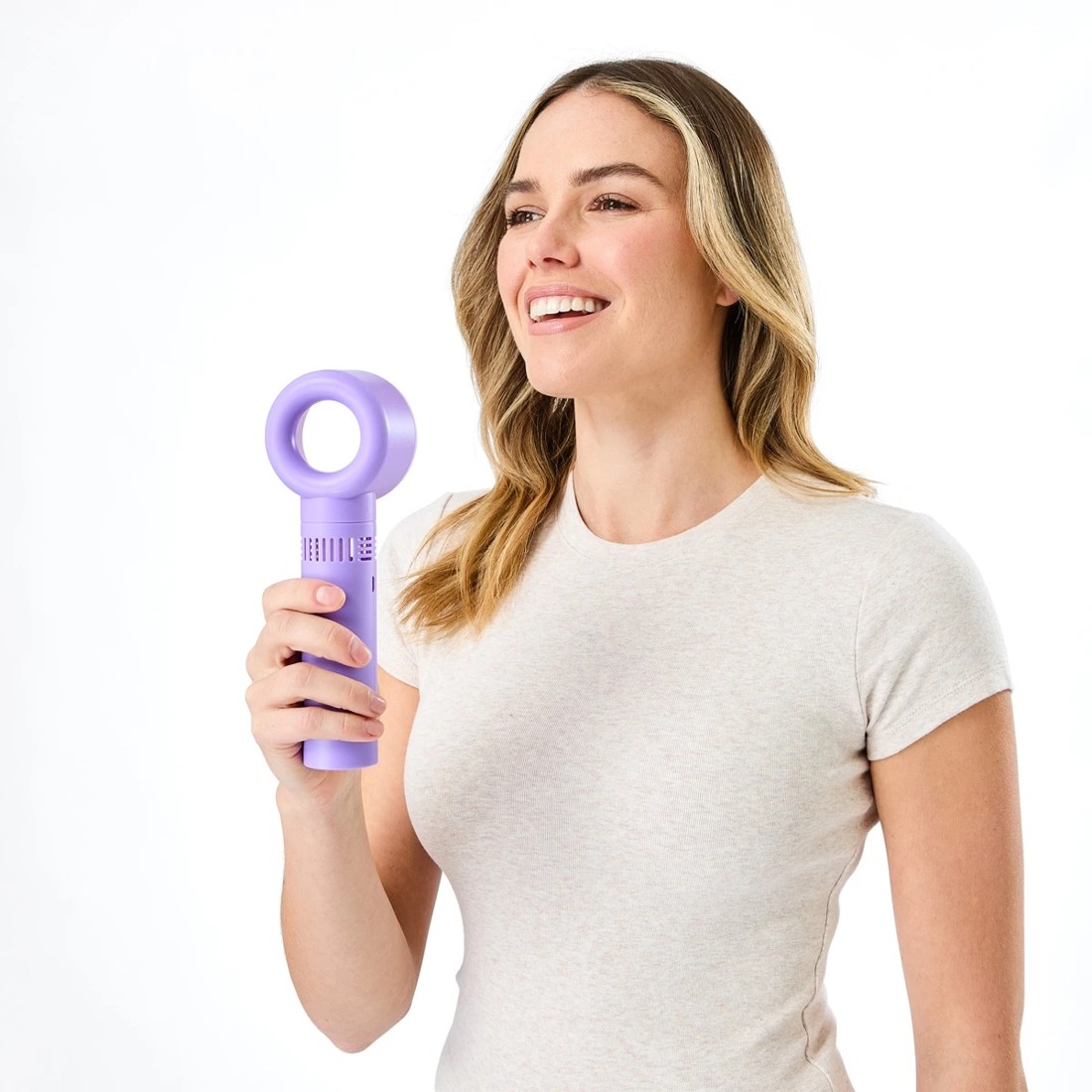 2 Bladeless Portable Handheld Fan - Purple, 2 of 10