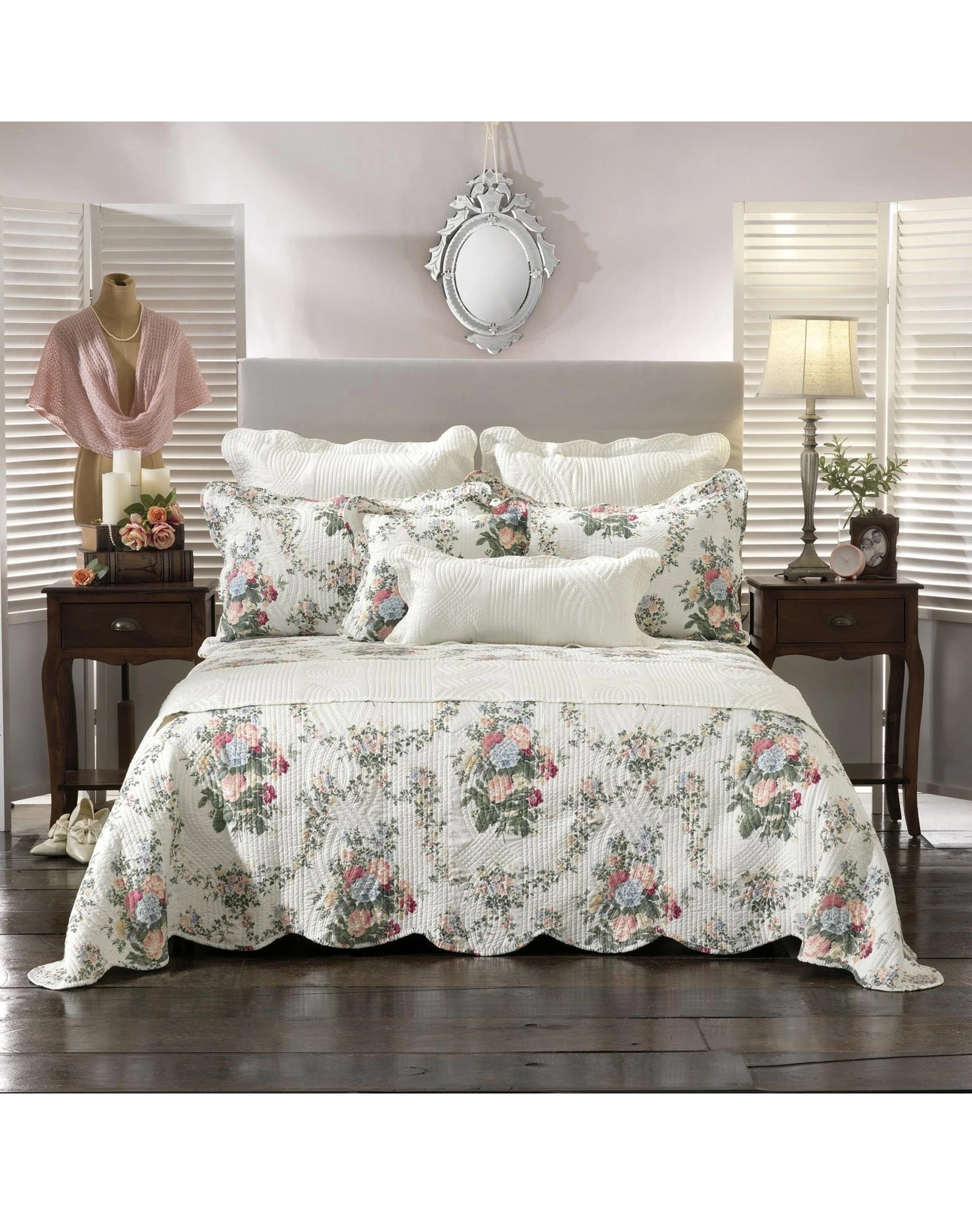 1 Bianca Bedding Rosedale Bedspread Set - Single, Green
 - Single Bed
 - green, 1 of 4