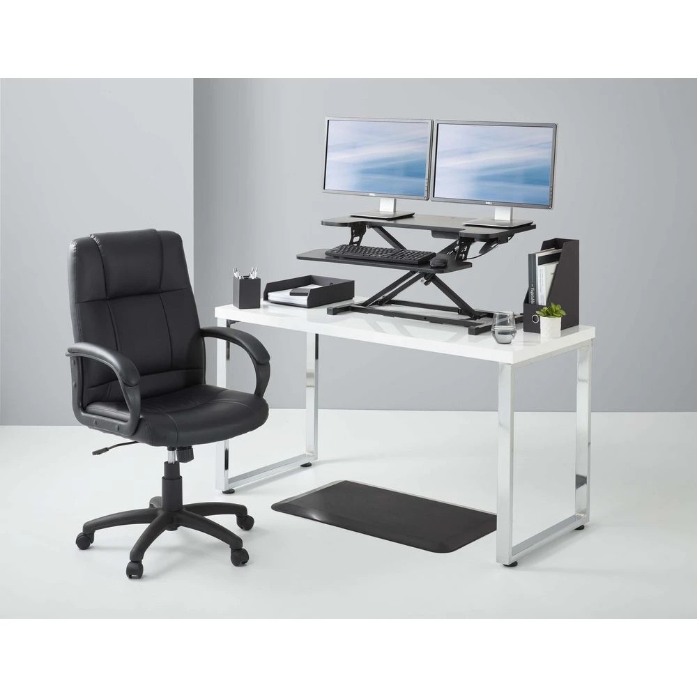 8 Brighton Sit Stand Ergonomic Desk Riser  Black Desks, Tables and Workstations, 8 of 9