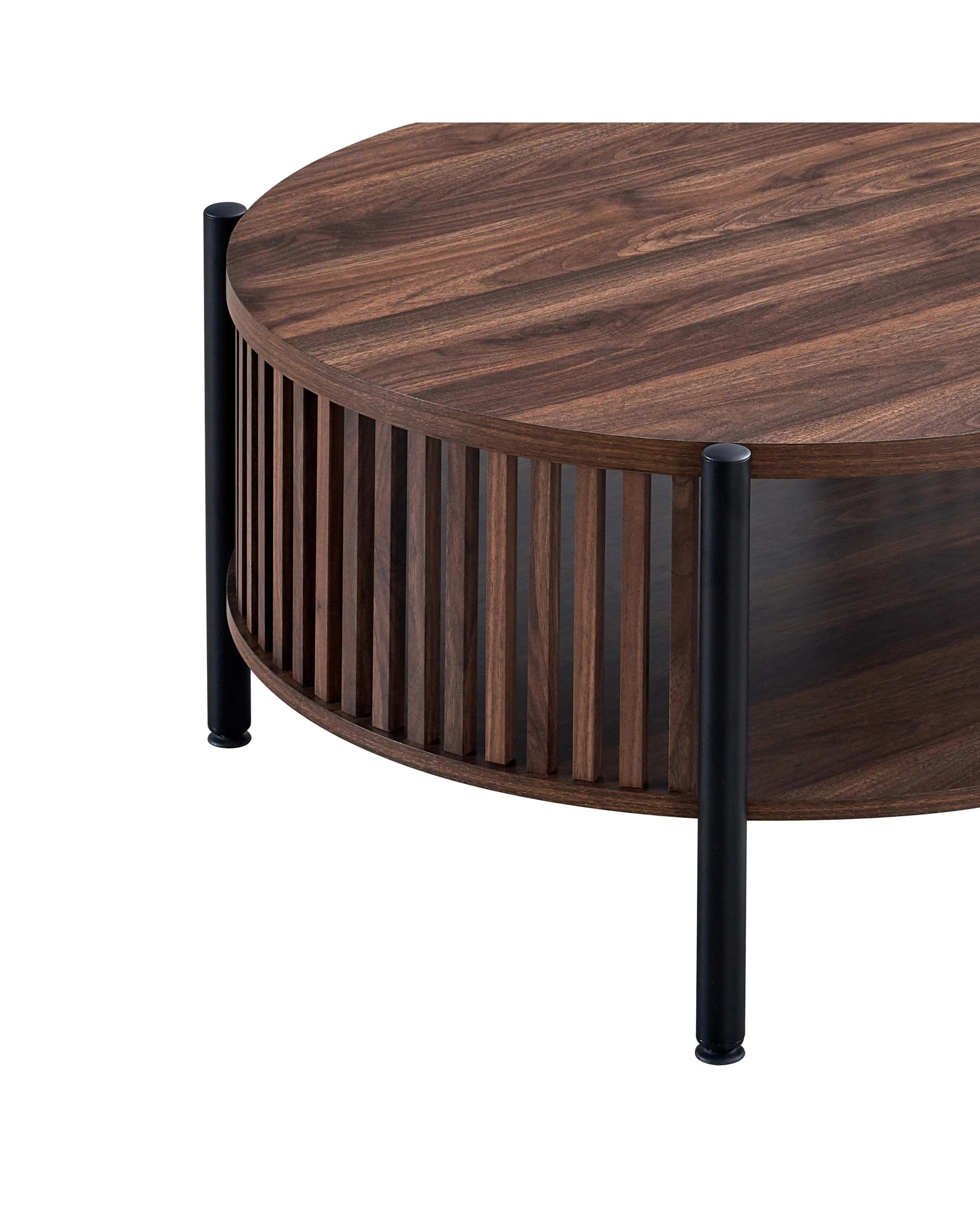 4 Kodu Coffee Table Round 80cm Walnut - Brown, 4 of 5
