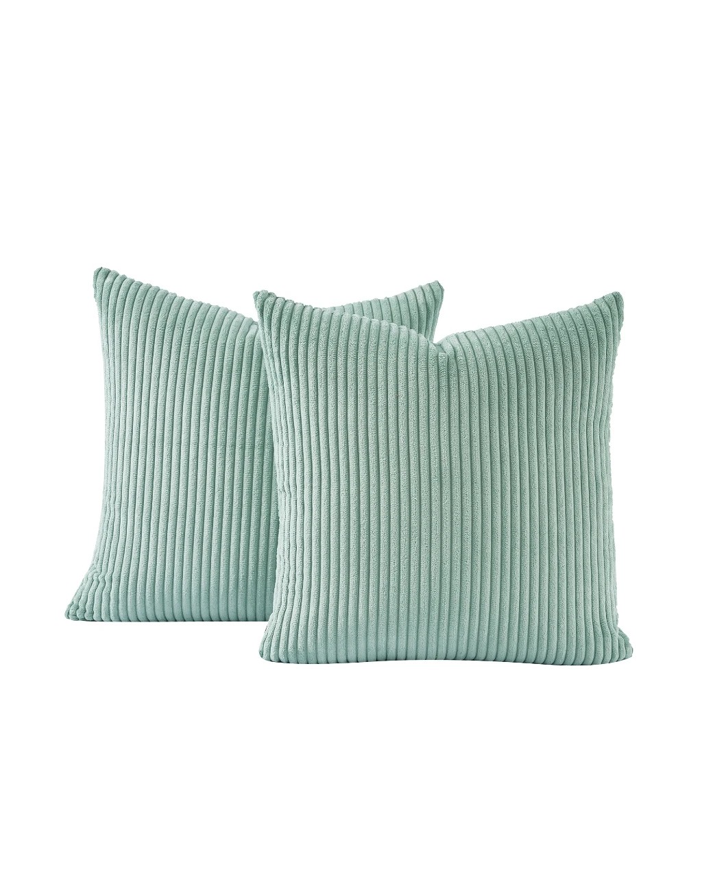 2 Gioia Casa 2-Pack Corduroy Velvet European Pillowcases 65x65cm - Seafoam, 2 of 2