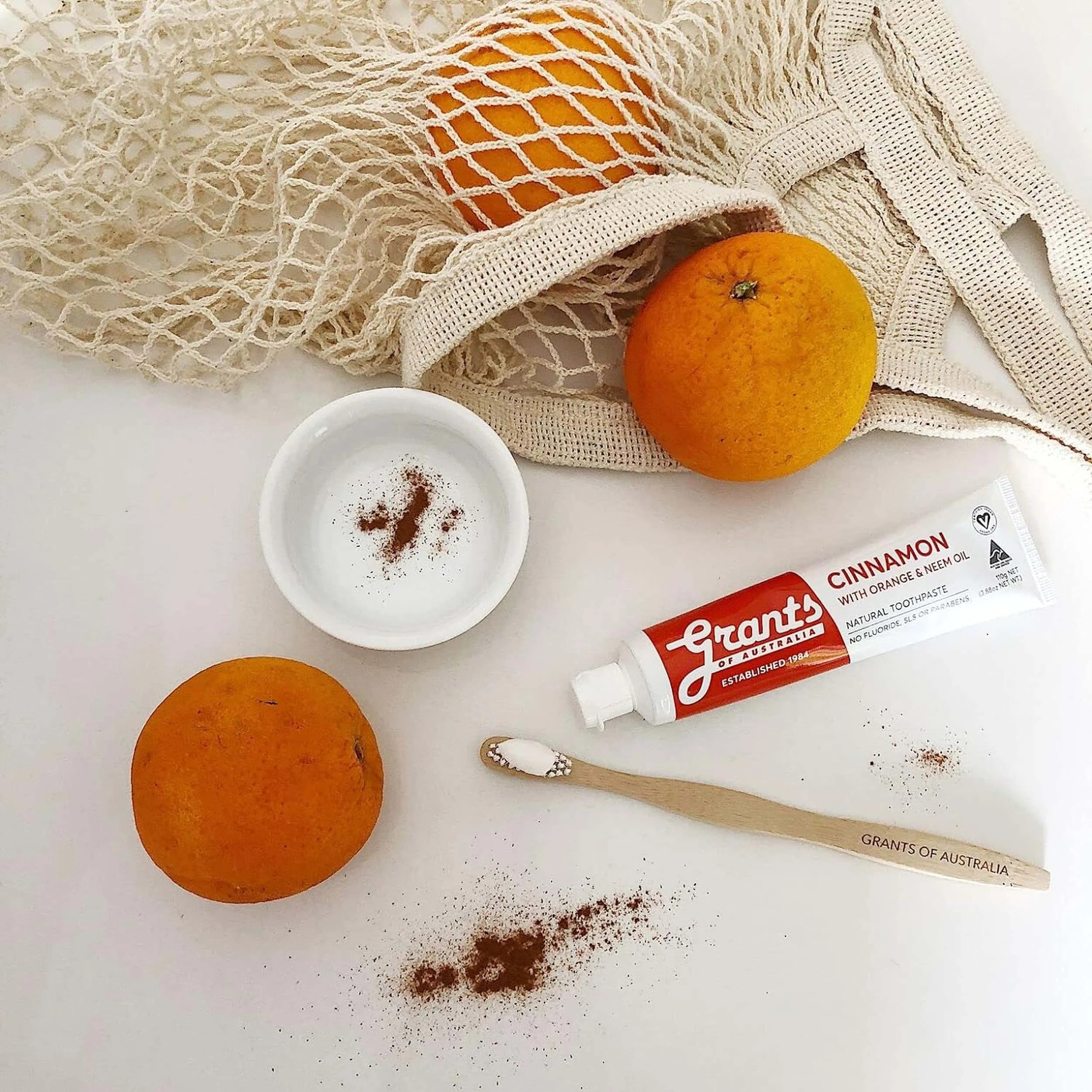 2 Grants Of Australia Natural Toothpaste Cinnamon with Orange & Neem Oil 110g, 2 of 5