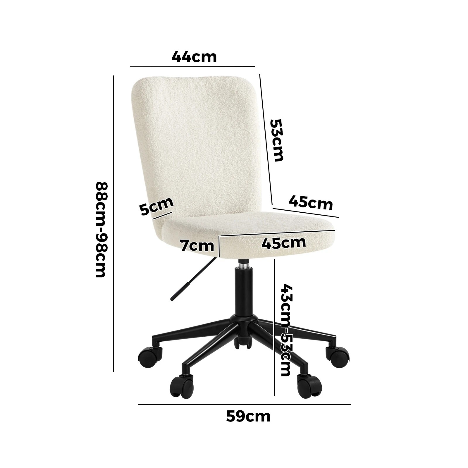 4 Oikiture High Back Armless Home Office Chair Boucle
 - Multi, 4 of 10